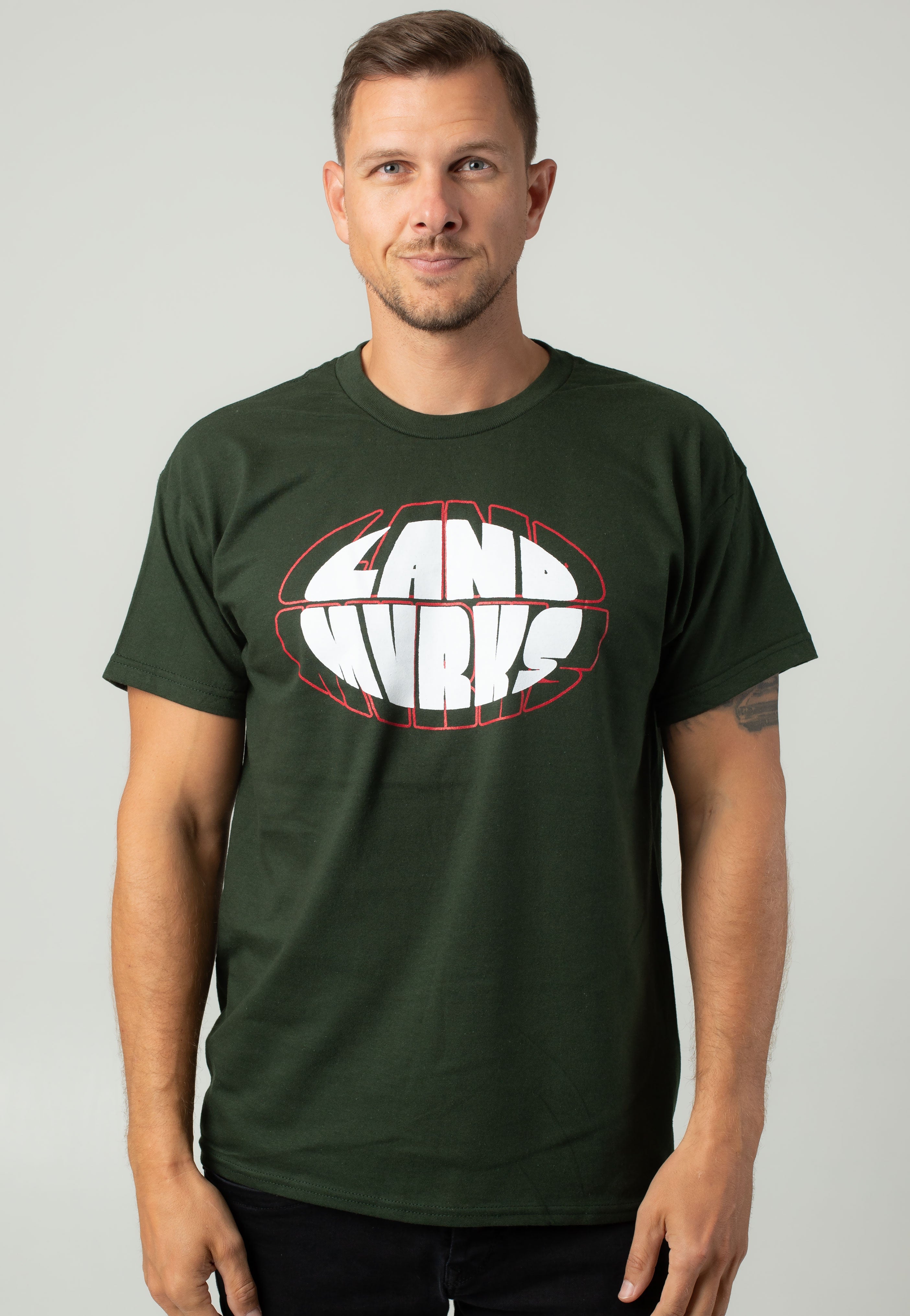 Landmvrks - Outline Grunge Forest Green - T-Shirt | Men-Image