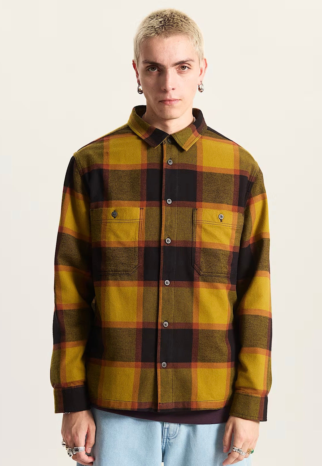 Vans - Larkspur Plaid Flannel Burnt Gold/Black - Shirt | Men-Image