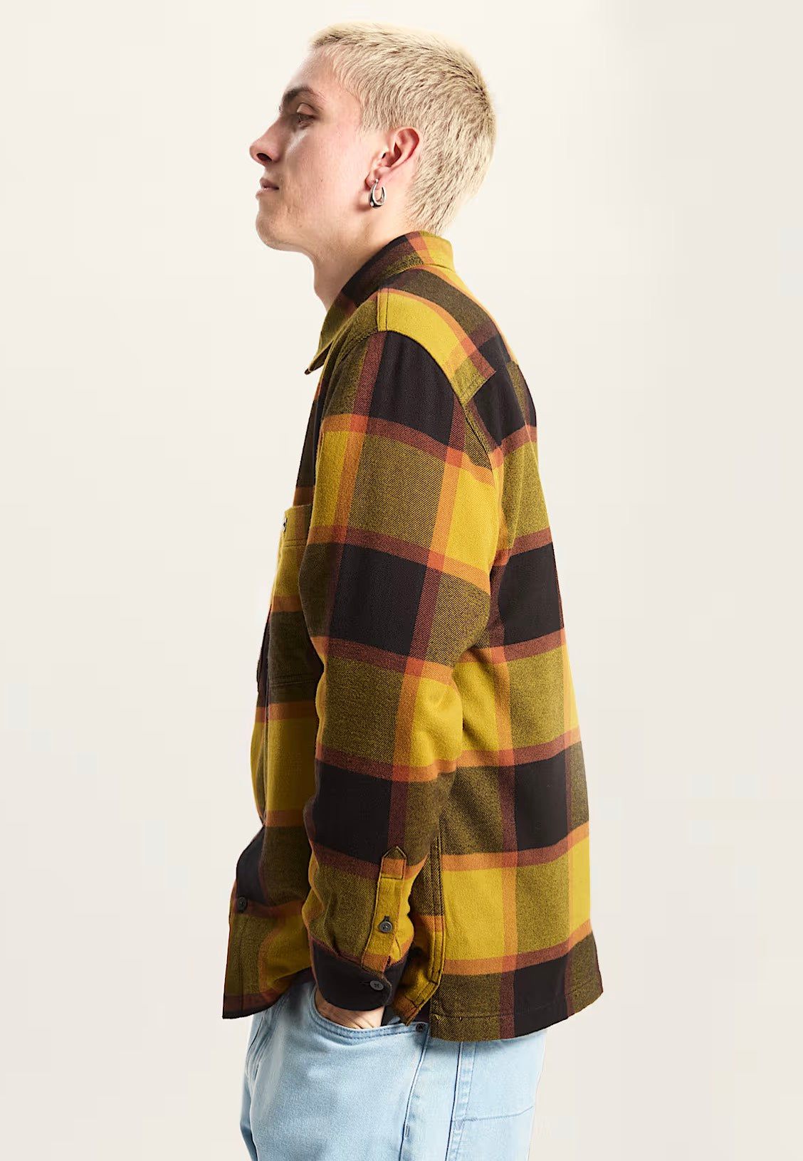 Vans - Larkspur Plaid Flannel Burnt Gold/Black - Shirt | Men-Image