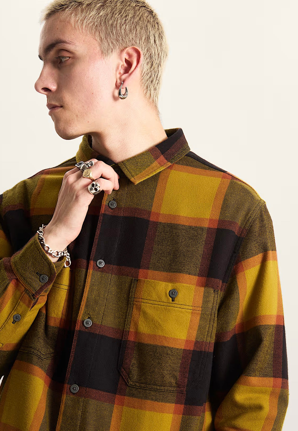 Vans - Larkspur Plaid Flannel Burnt Gold/Black - Shirt | Men-Image