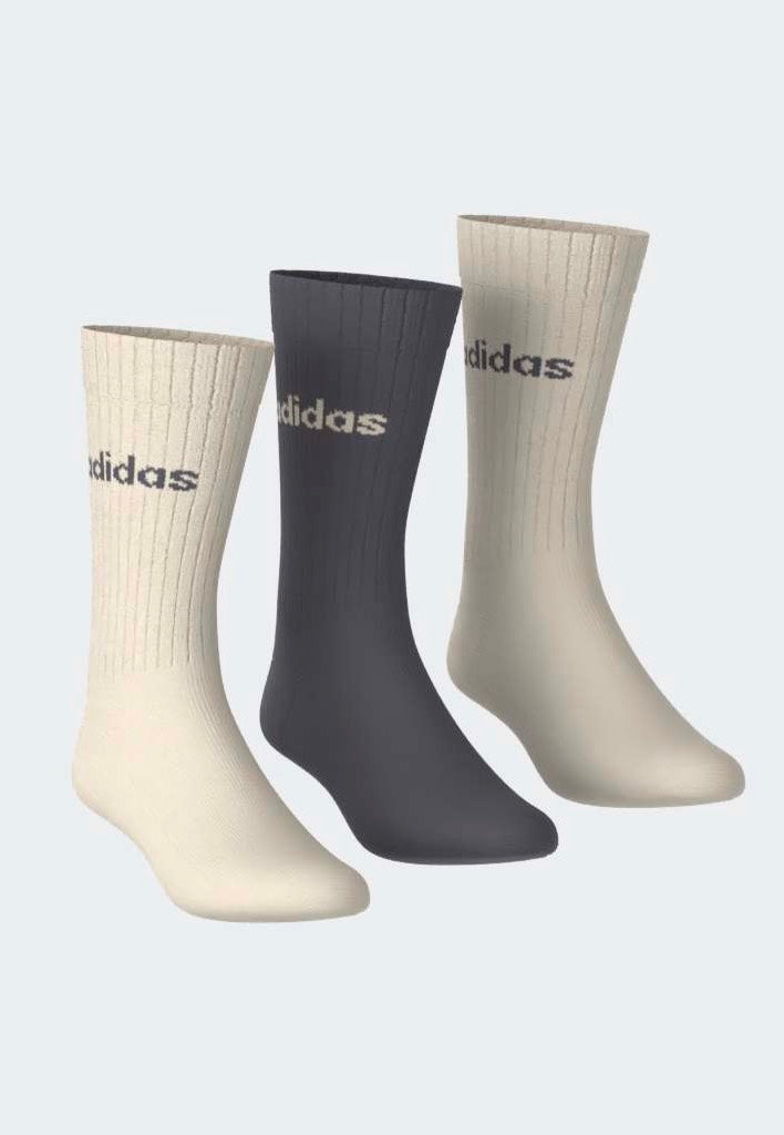Adidas Linear Crew Pack Of 3 Wonder White/Aurora Onix Socken | Neutral-Image