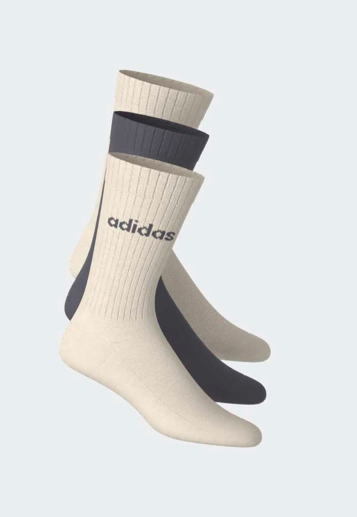 Adidas Linear Crew Pack Of 3 Wonder White/Aurora Onix Socken | Neutral-Image