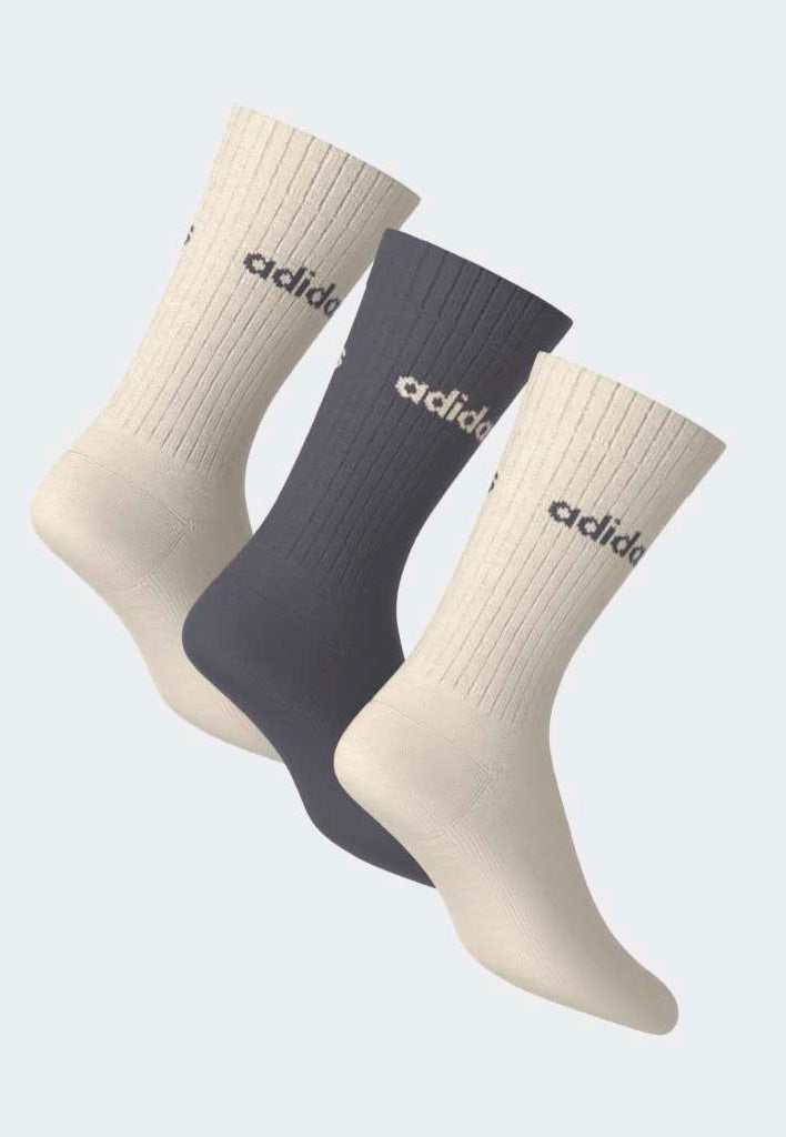 Adidas Linear Crew Pack Of 3 Wonder White/Aurora Onix Socken | Neutral-Image