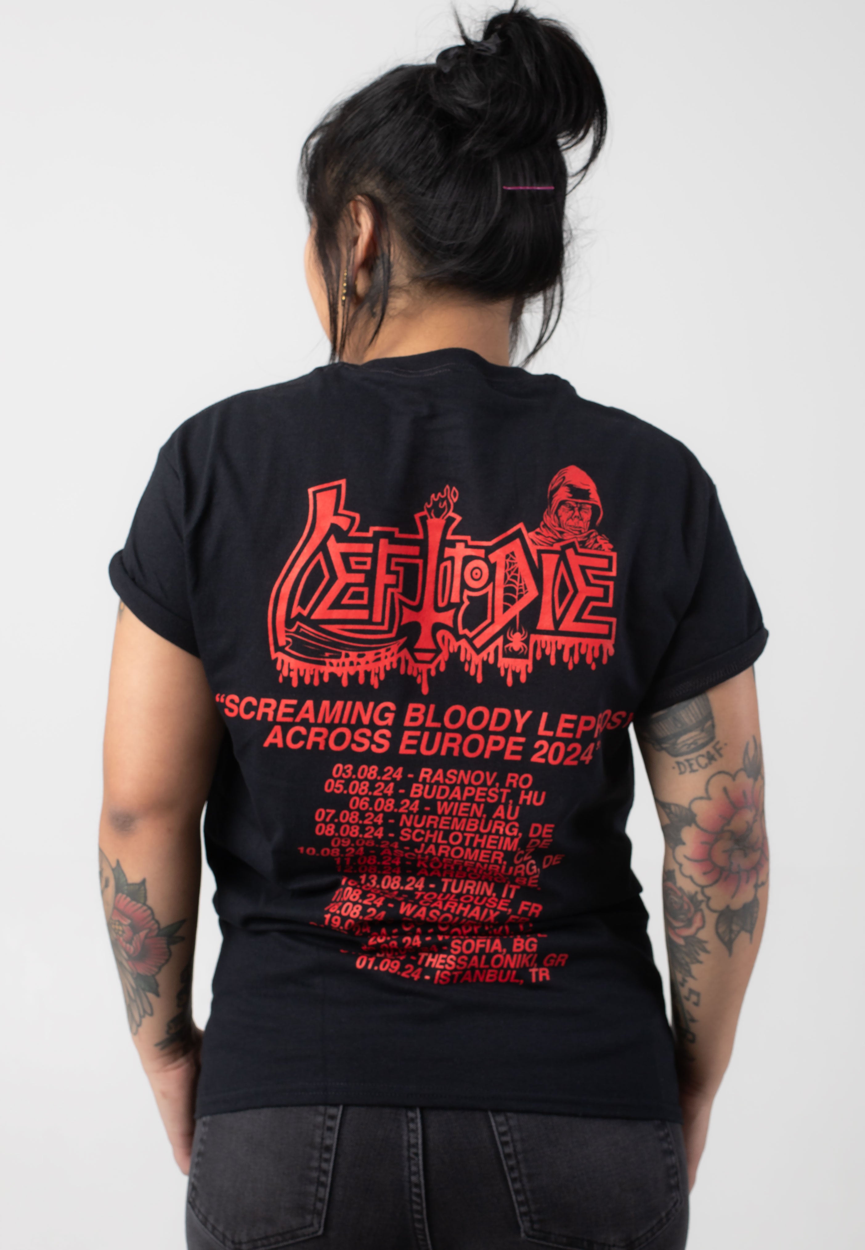 Left To Die - Screaming Bloody Leprosy Across Europe 2024 - T-Shirt | Women-Image