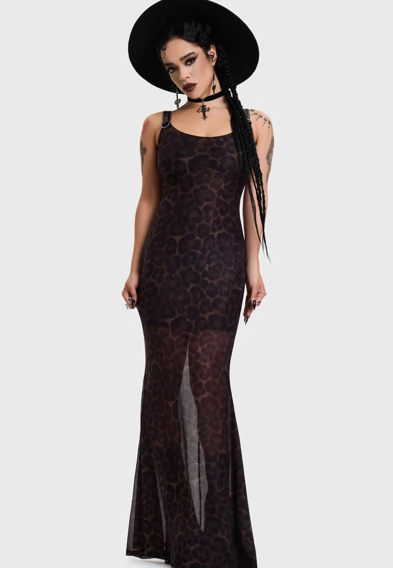 Killstar Leopard Maxi Brown Sukienka | Women-Image