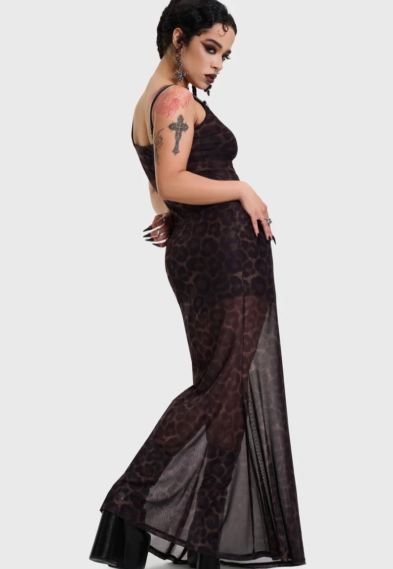 Killstar Leopard Maxi Brown Sukienka | Women-Image