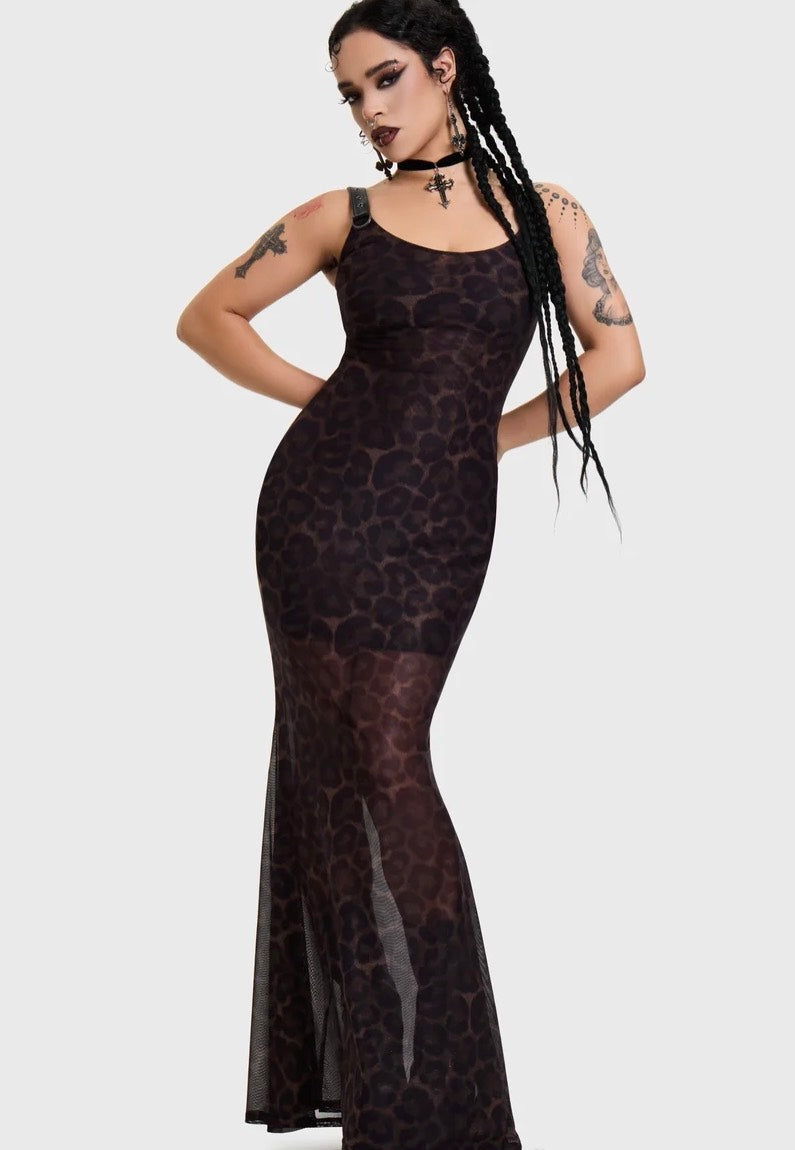 Killstar Leopard Maxi Brown Sukienka | Women-Image