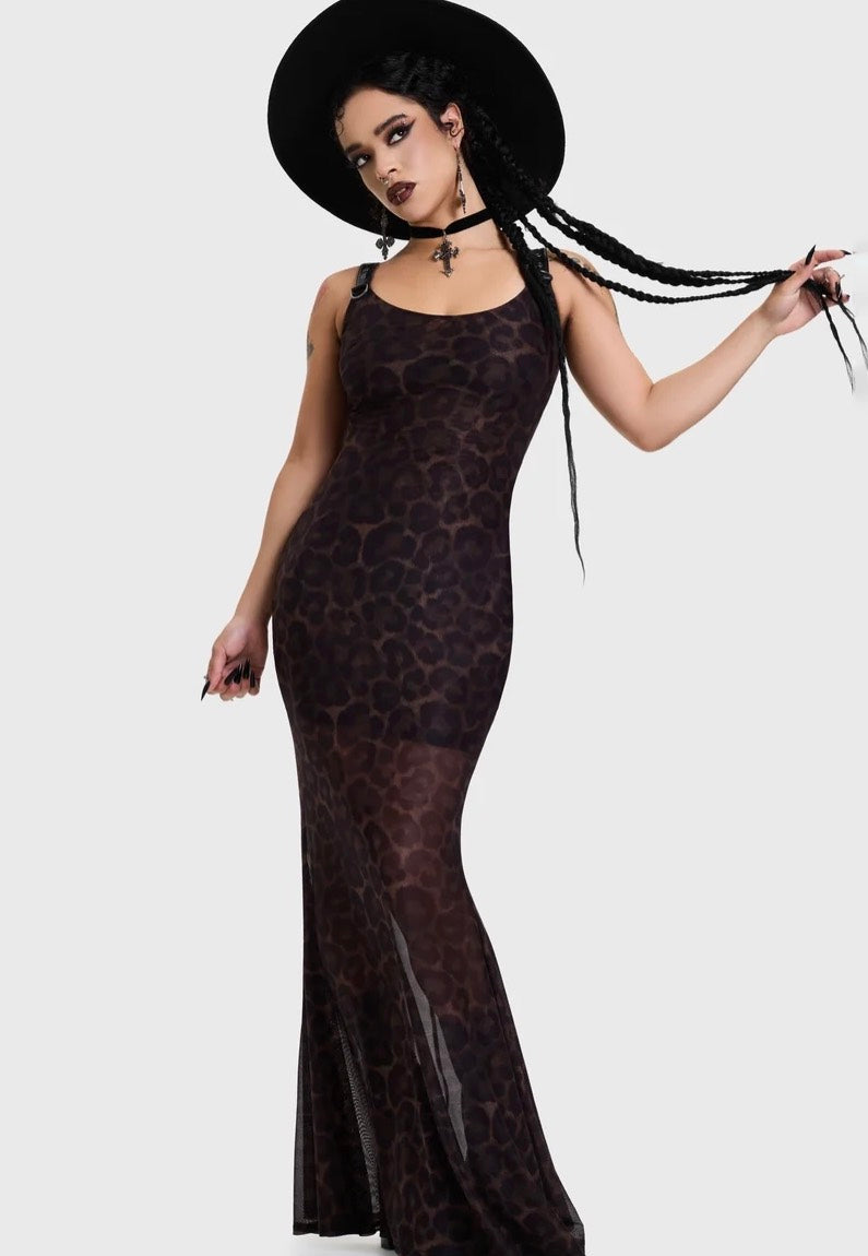 Killstar Leopard Maxi Brown Sukienka | Women-Image