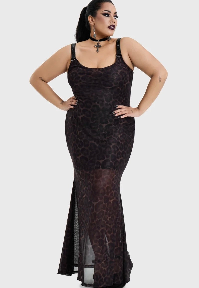 Killstar Leopard Maxi Brown Sukienka | Women-Image