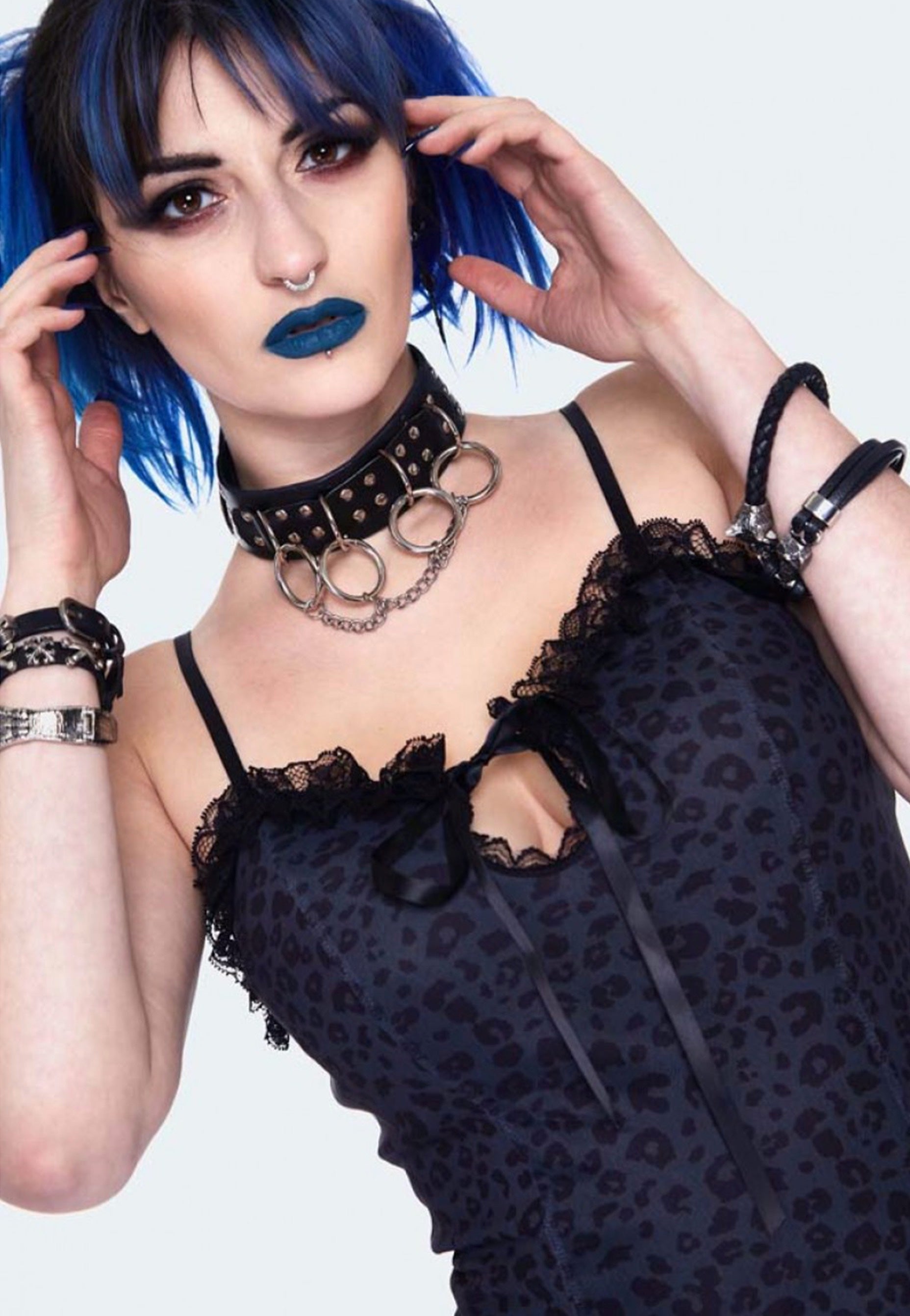 Jawbreaker - Leopard Mesh Baby Doll Black - Dress | Women-Image