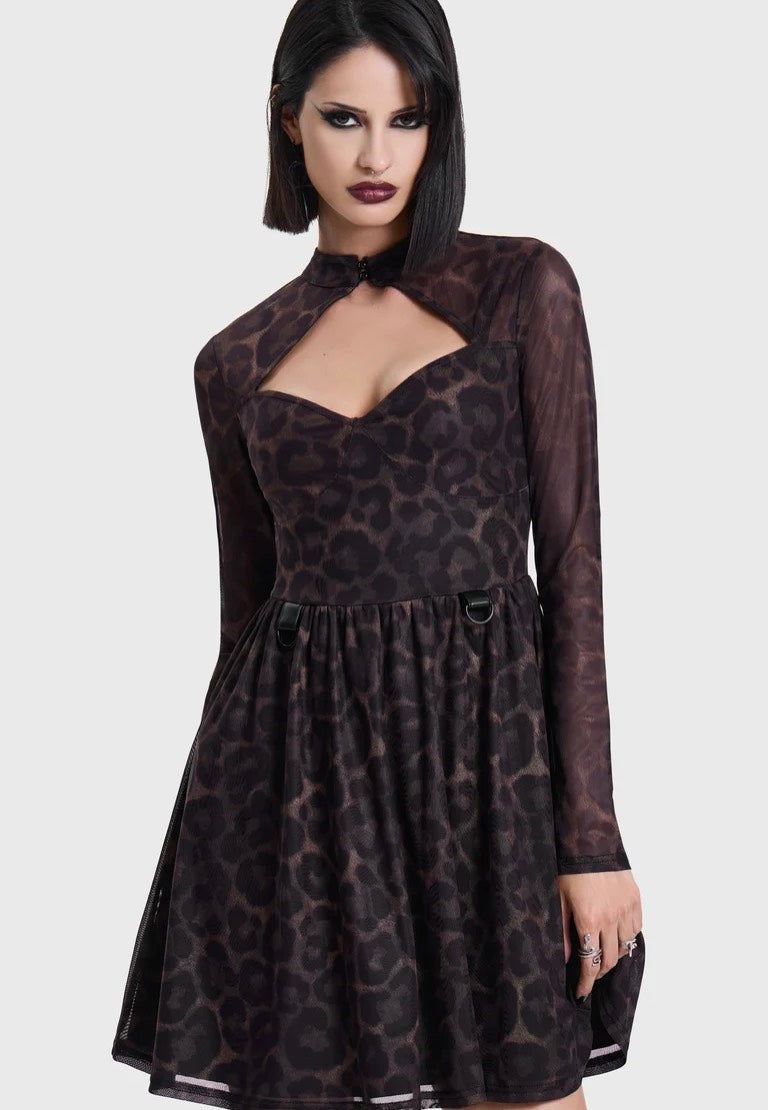 Killstar Leopard Mini Brown Kleid | Women-Image