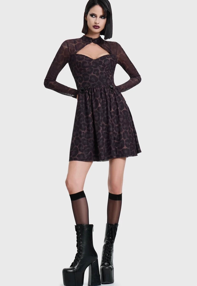 Killstar Leopard Mini Brown Kleid | Women-Image
