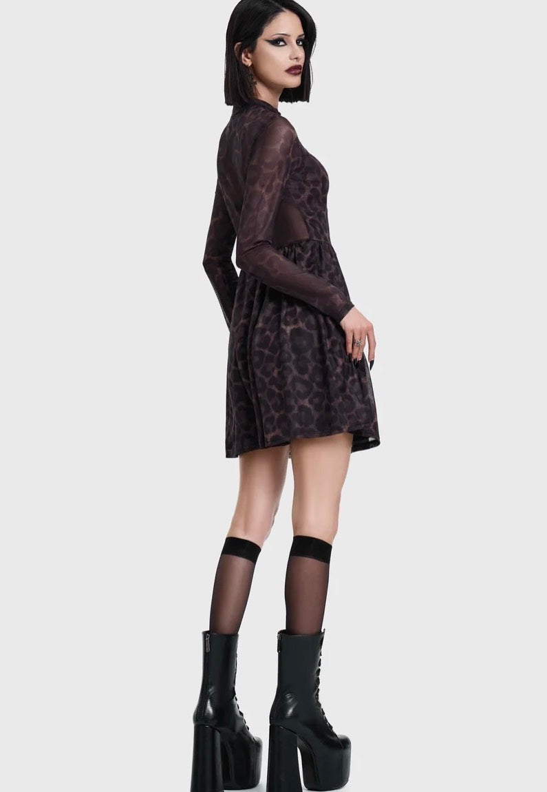 Killstar Leopard Mini Brown Kleid | Women-Image