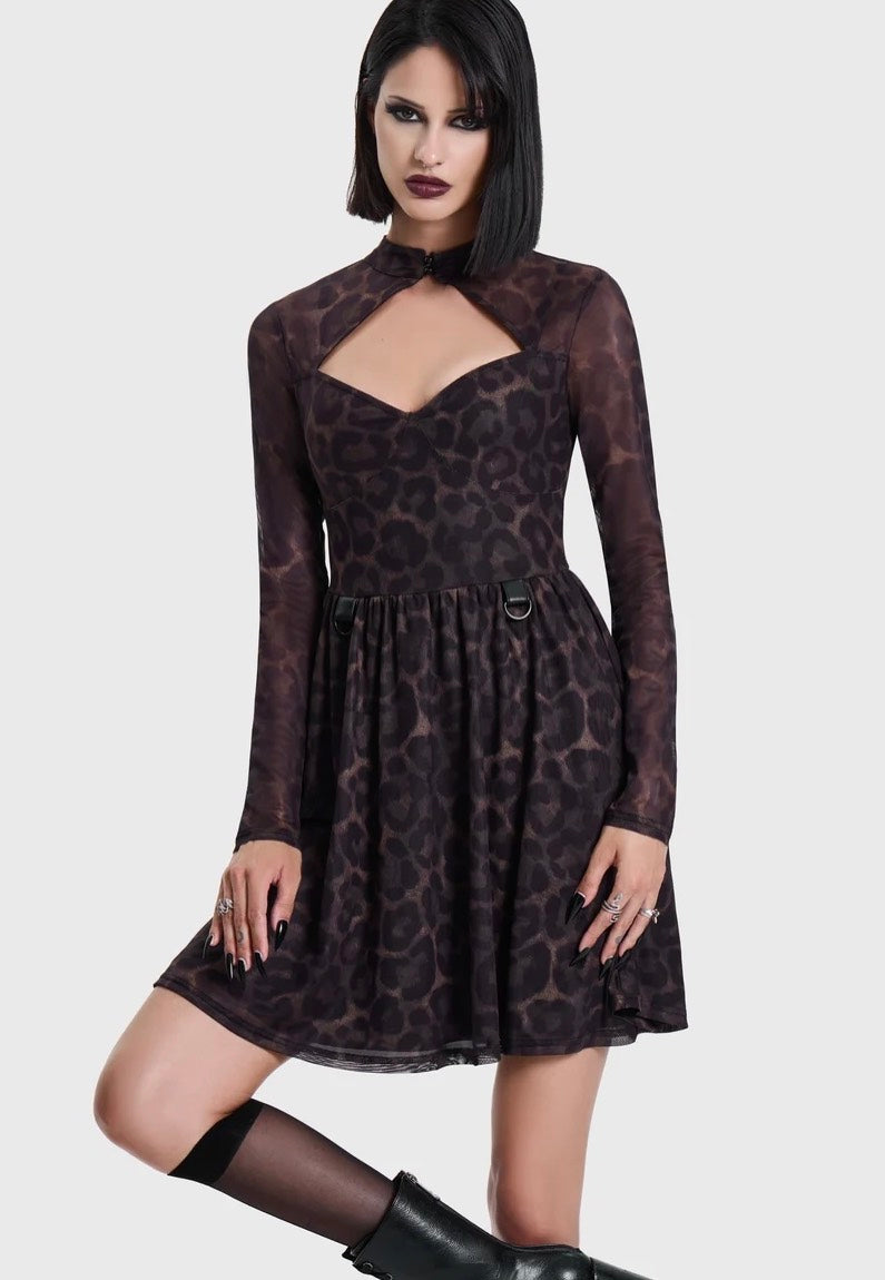 Killstar Leopard Mini Brown Kleid | Women-Image