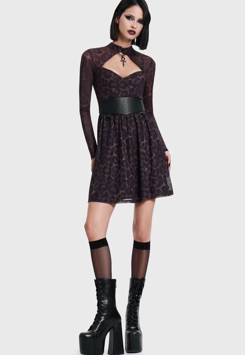 Killstar Leopard Mini Brown Kleid | Women-Image