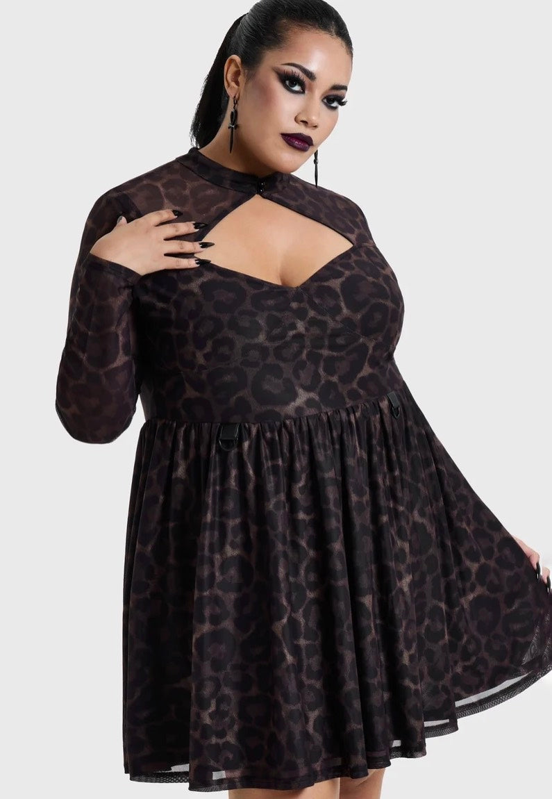 Killstar Leopard Mini Brown Kleid | Women-Image