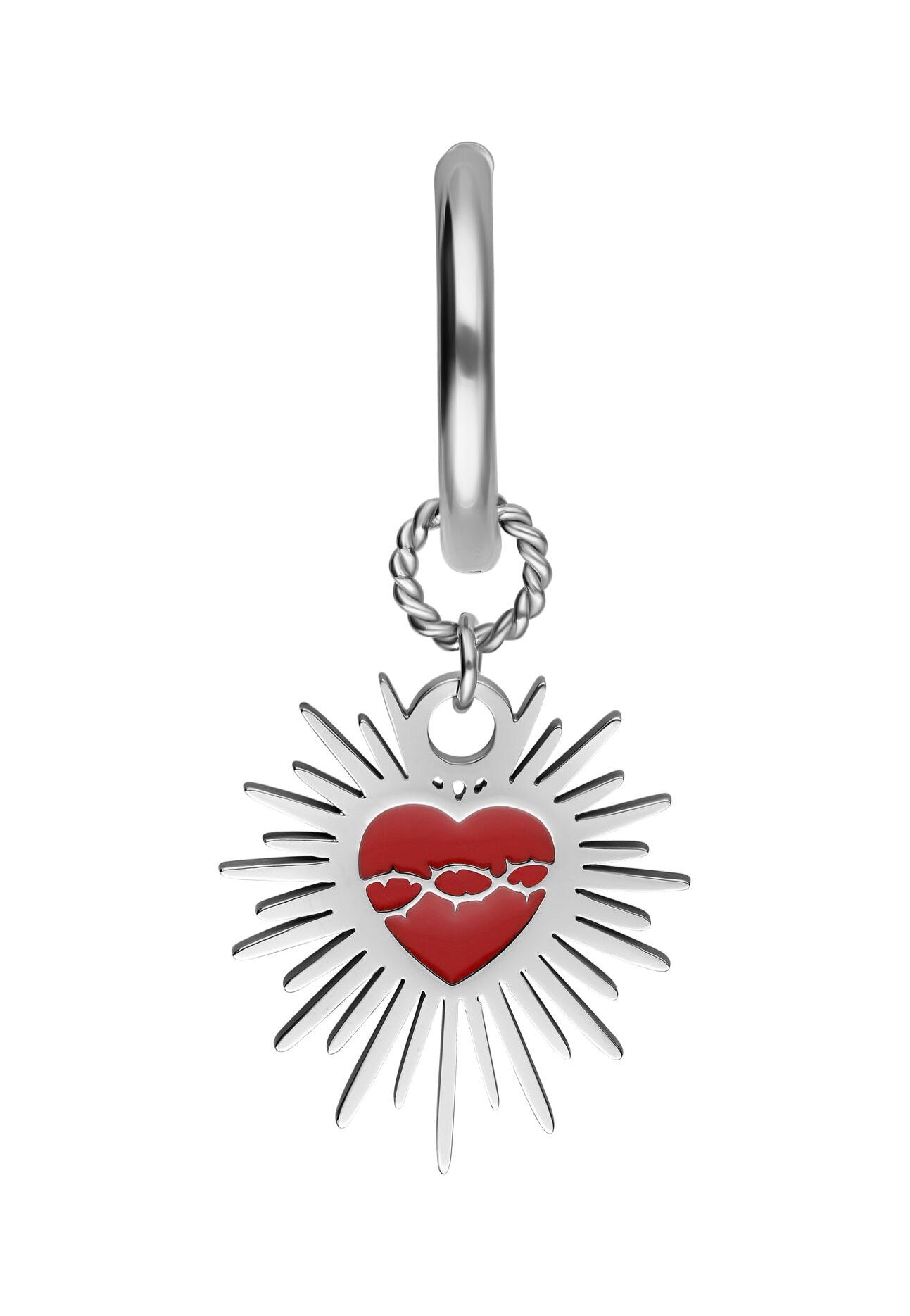 Wildcat - Enamel Sacred Heart Barbed Wire Silver - Earrings | Neutral-Image