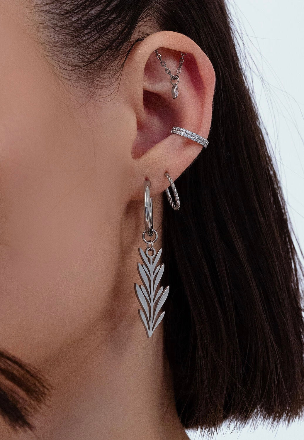 Wildcat - Lovely Branch Hoops Silver - Earrings | Neutral-Image