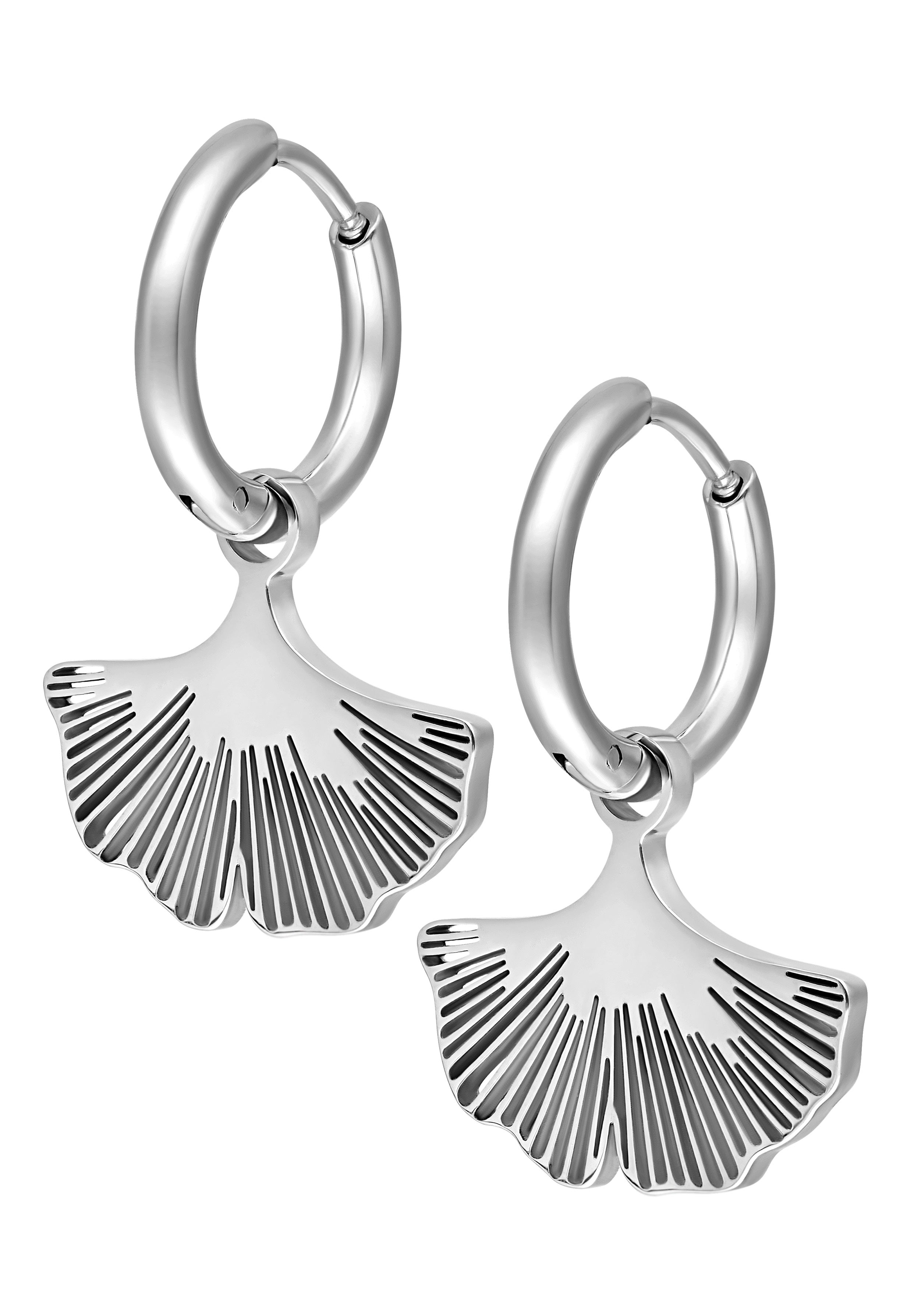 Wildcat - Little Ginkgo Hoops Silver - Earrings | Neutral-Image