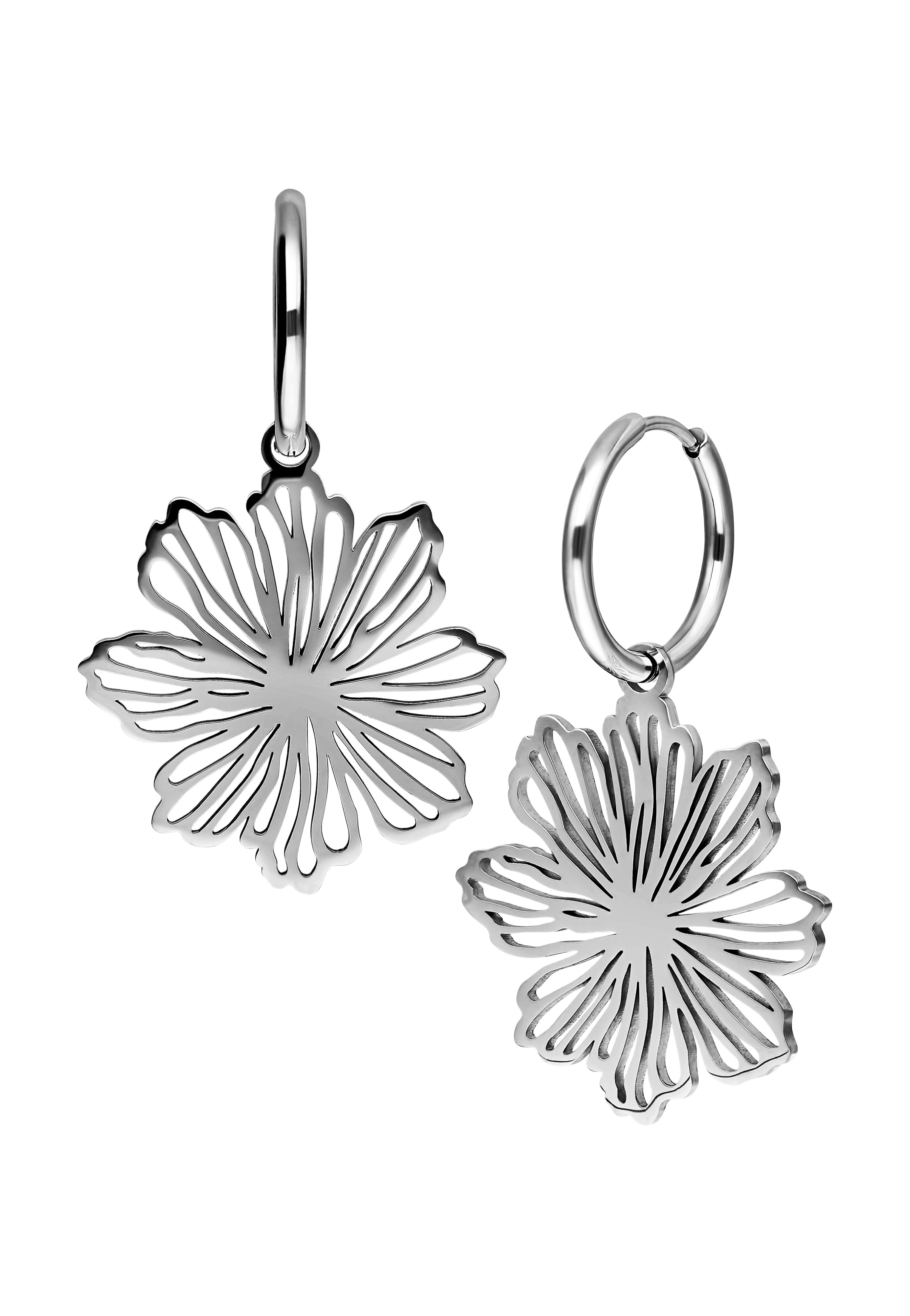 Wildcat - Fine Flower Hoops Silver - Earrings | Neutral-Image