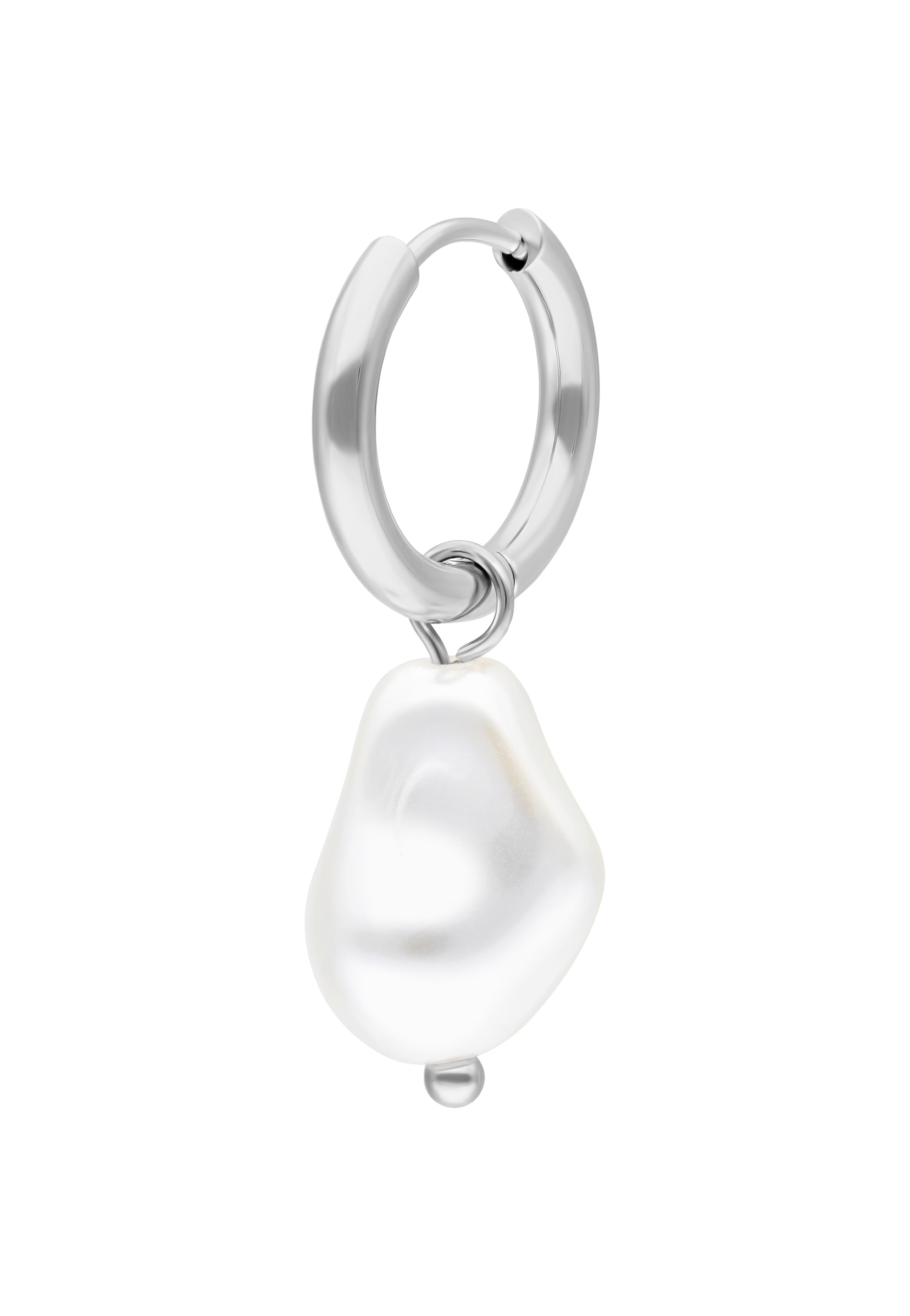 Wildcat - Baroque Pearl Hoops Silver - Earrings | Neutral-Image