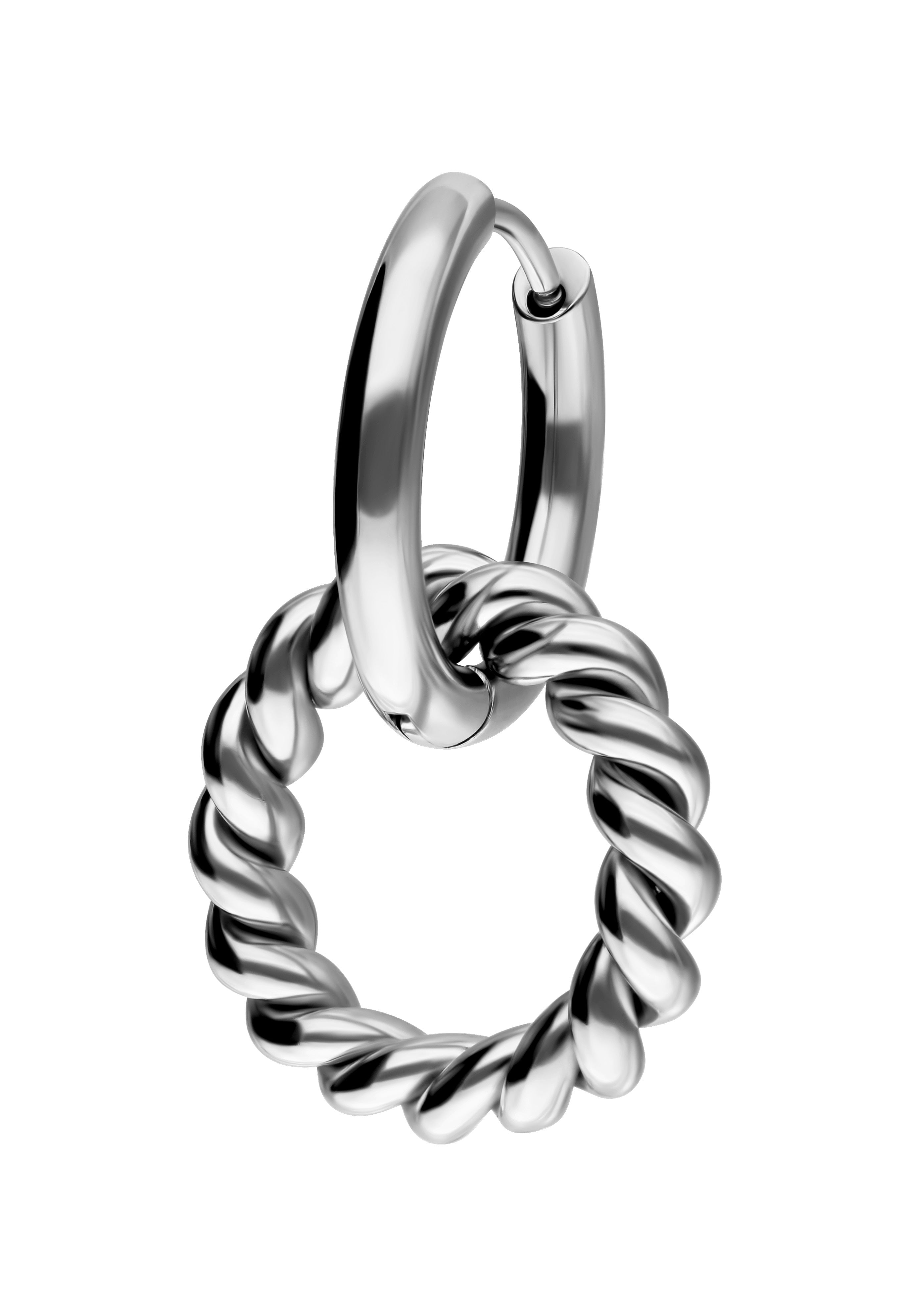 Wildcat - Twisted Circle Hoops Silver - Earrings | Neutral-Image