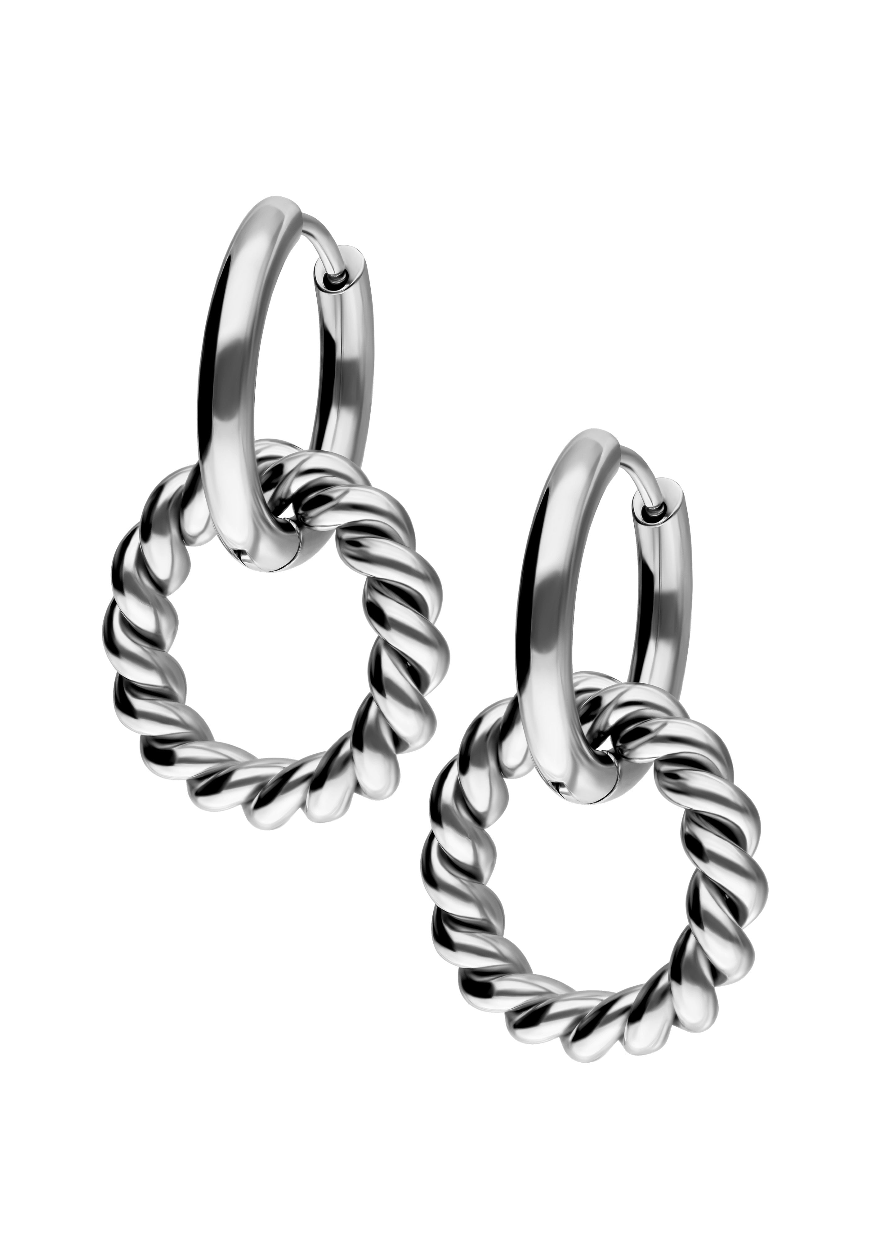 Wildcat - Twisted Circle Hoops Silver - Earrings | Neutral-Image