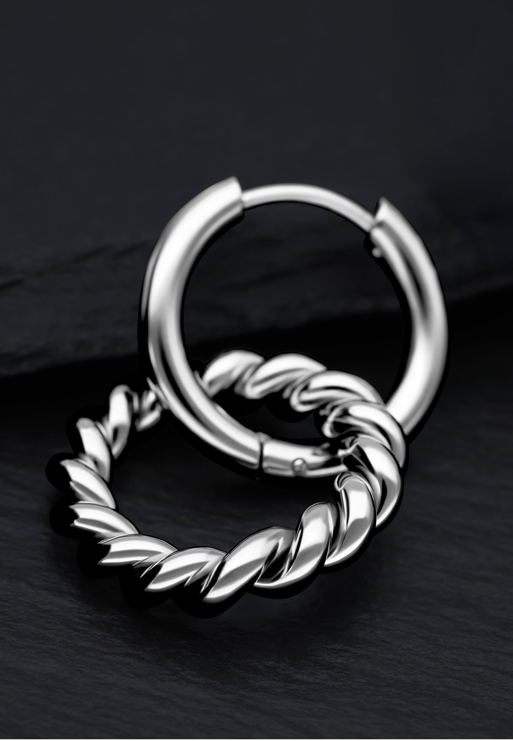 Wildcat - Twisted Circle Hoops Silver - Earrings | Neutral-Image