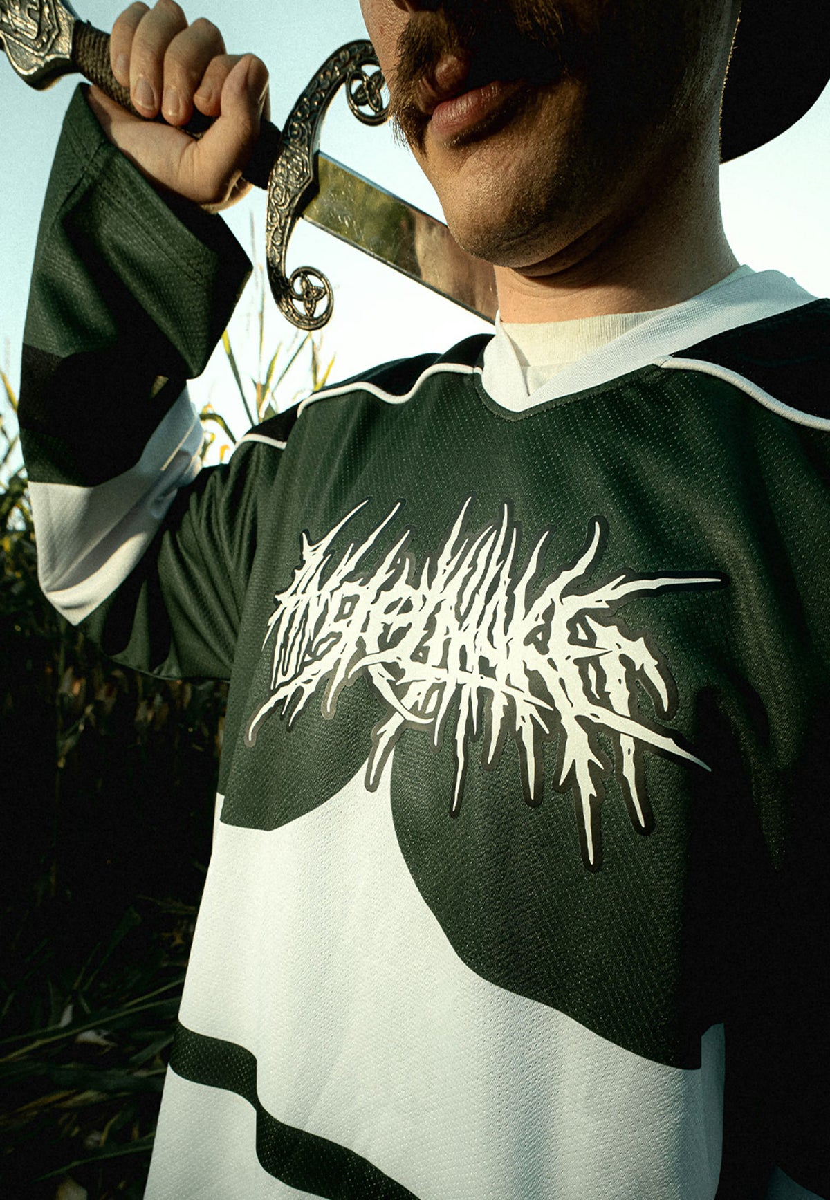 MaskOff Apparel x Angelmaker ANGELMAKER Performance Green Hockey Jersey | Men-Image