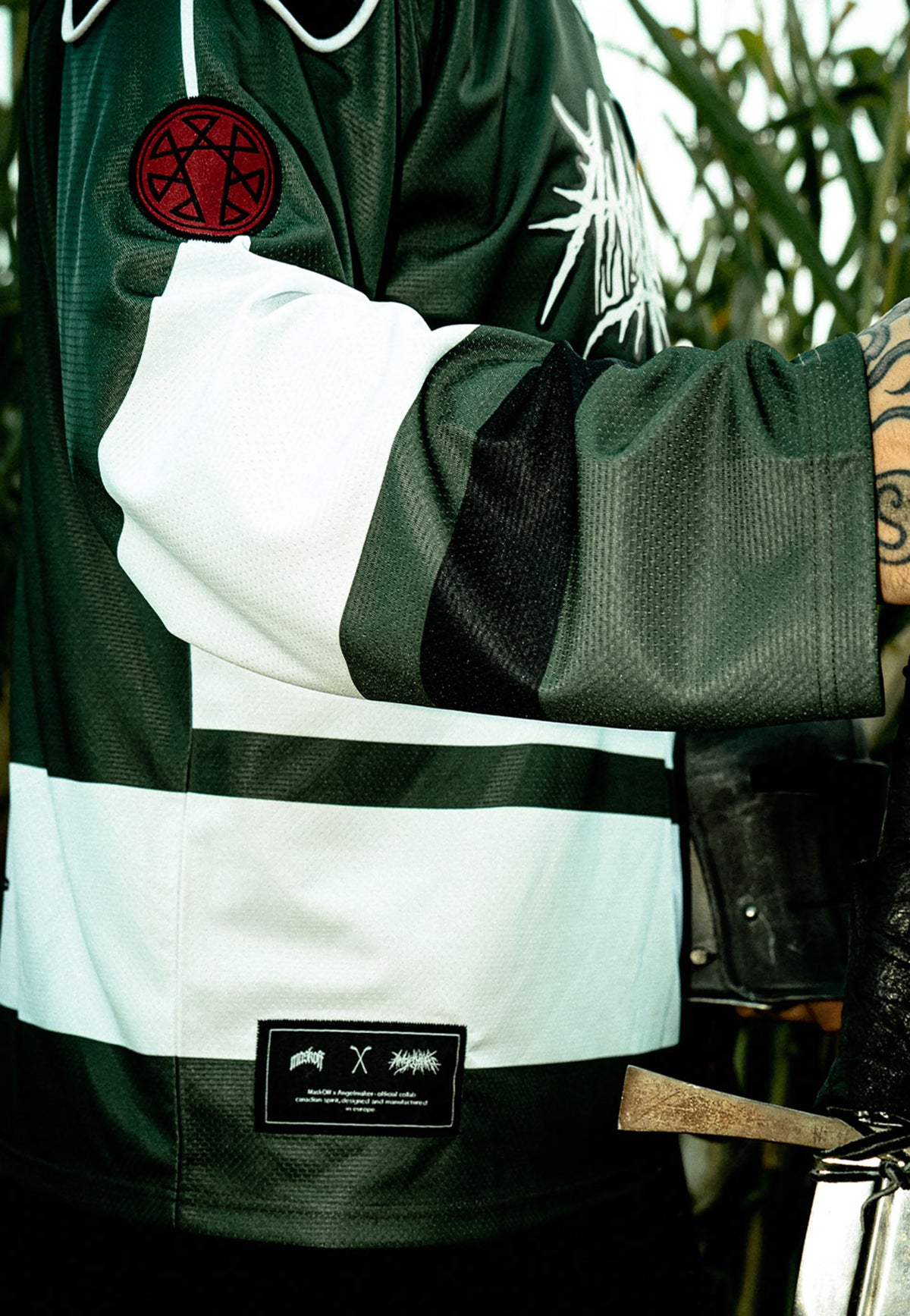 MaskOff Apparel x Angelmaker ANGELMAKER Performance Green Hockey Jersey | Men-Image