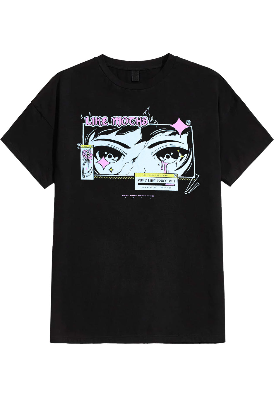 Like Moths To Flames - Anime Eyes Acid Washed - T-Shirt | Neutral-Image
