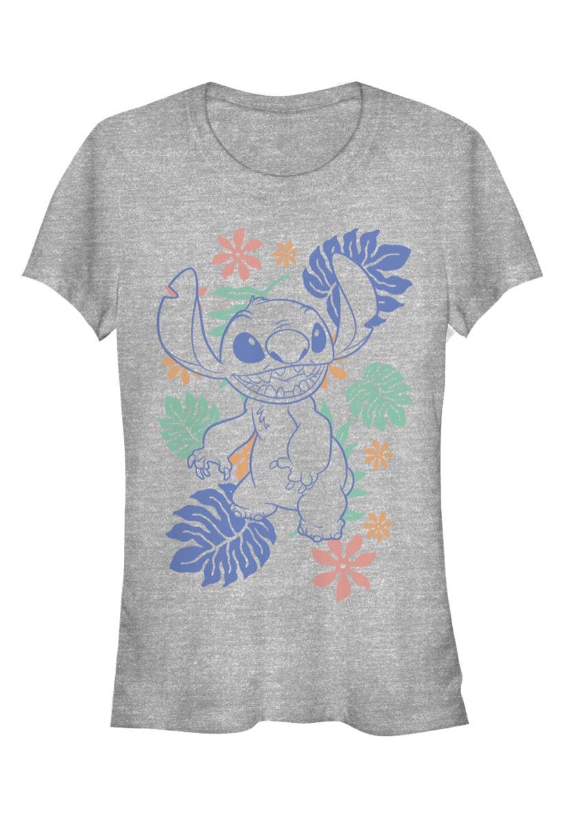 Lilo & Stitch - Retro Tropical Tonal Heather Grey - Girly | Neutral-Image