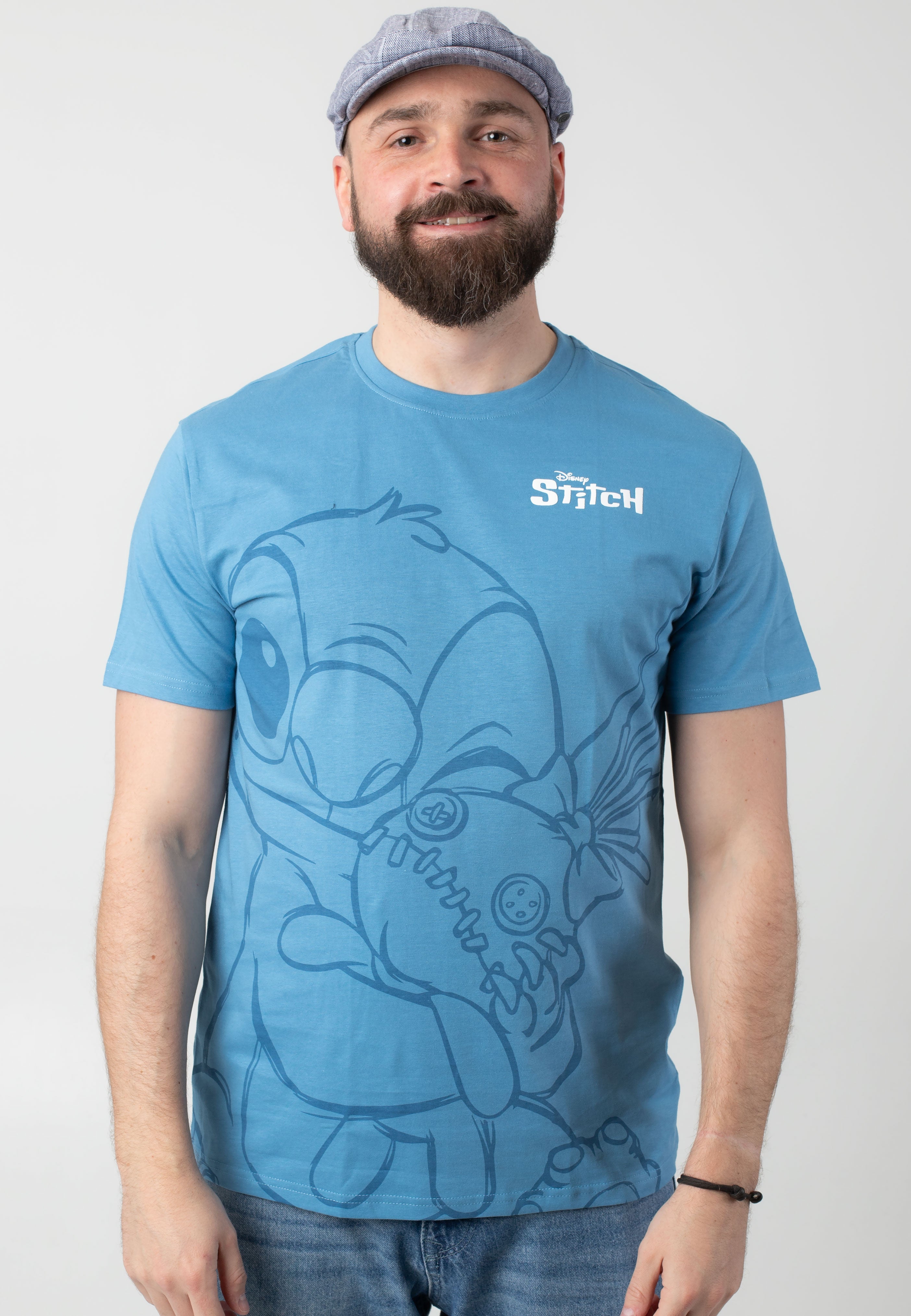Lilo & Stitch - Hugging Stitch Blue - T-Shirt | Men-Image