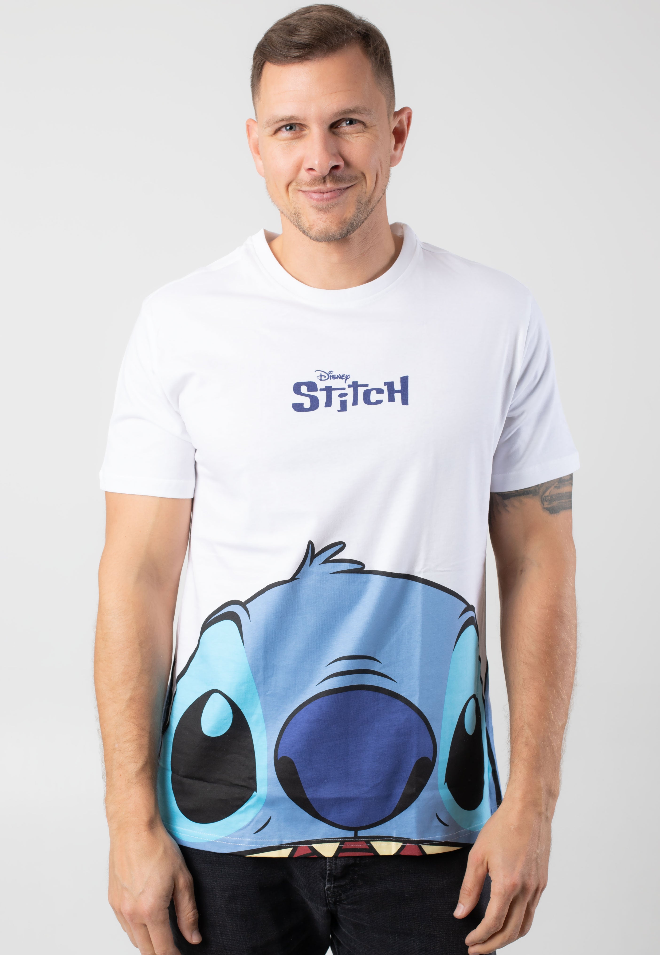 Lilo & Stitch - Peeking Stitch White - T-Shirt | Men-Image