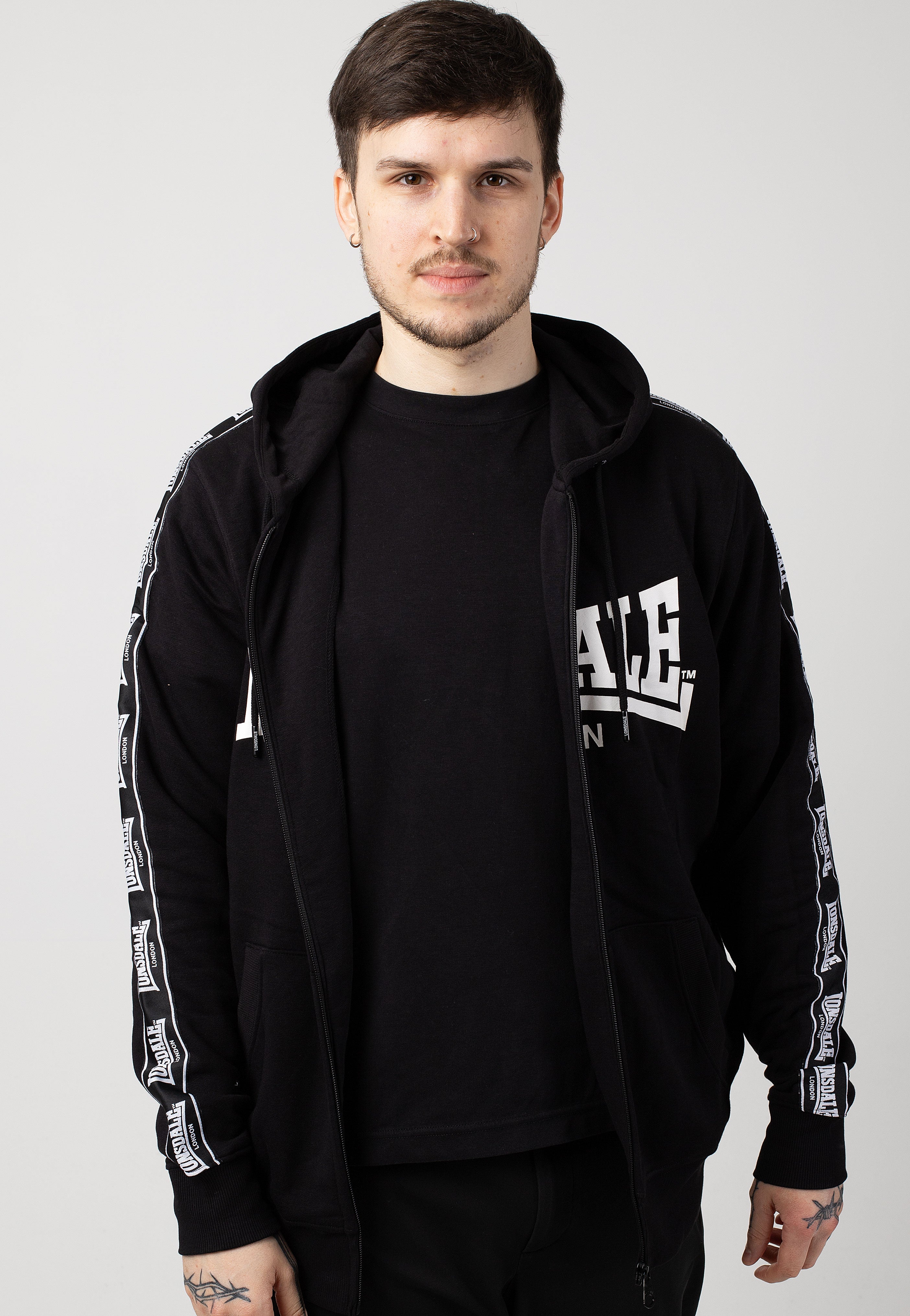 Lonsdale - Bigton Black/White - Zipper | Men-Image