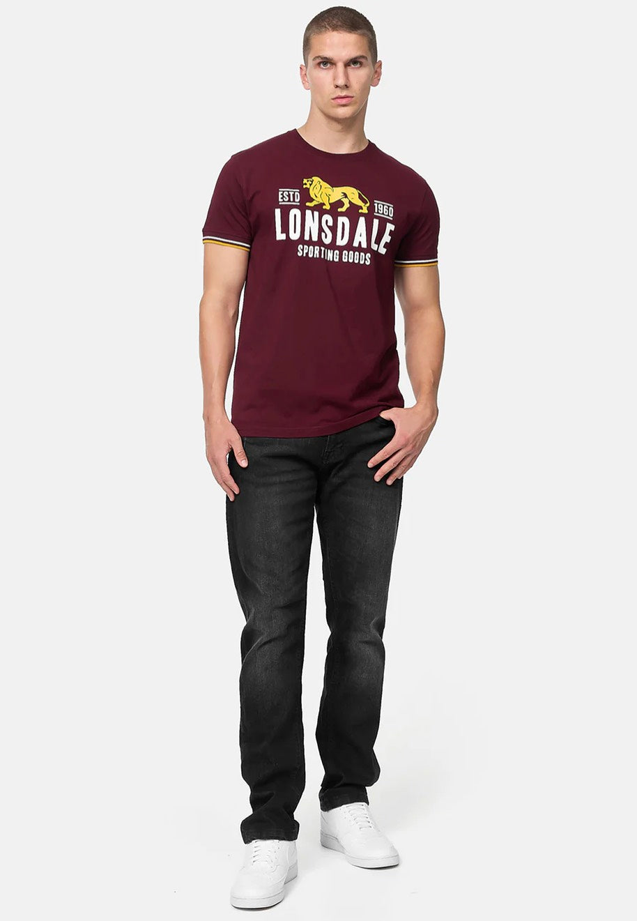 Lonsdale - Blagh Oxblood/Yellow/White - T-Shirt | Men-Image