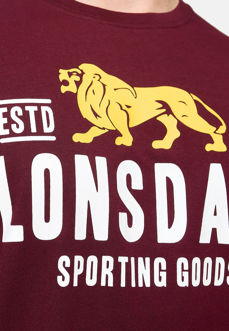 Lonsdale - Blagh Oxblood/Yellow/White - T-Shirt | Men-Image