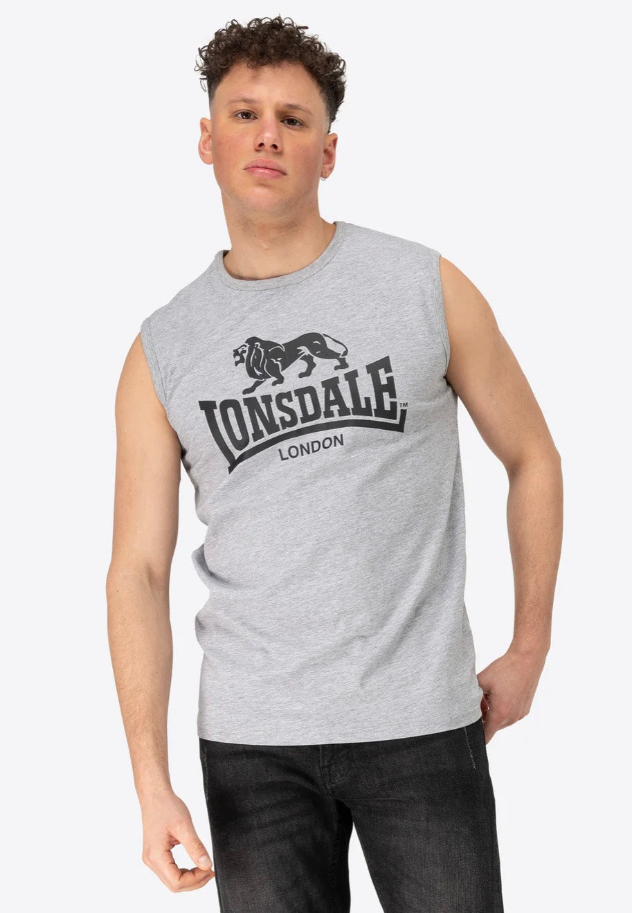 Lonsdale - Clopton Marl Grey/Black - Tank | Men-Image