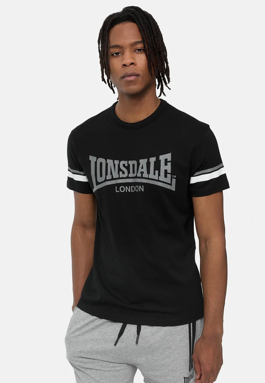 Lonsdale - Creich Black/White/Grey - T-Shirt | Men-Image