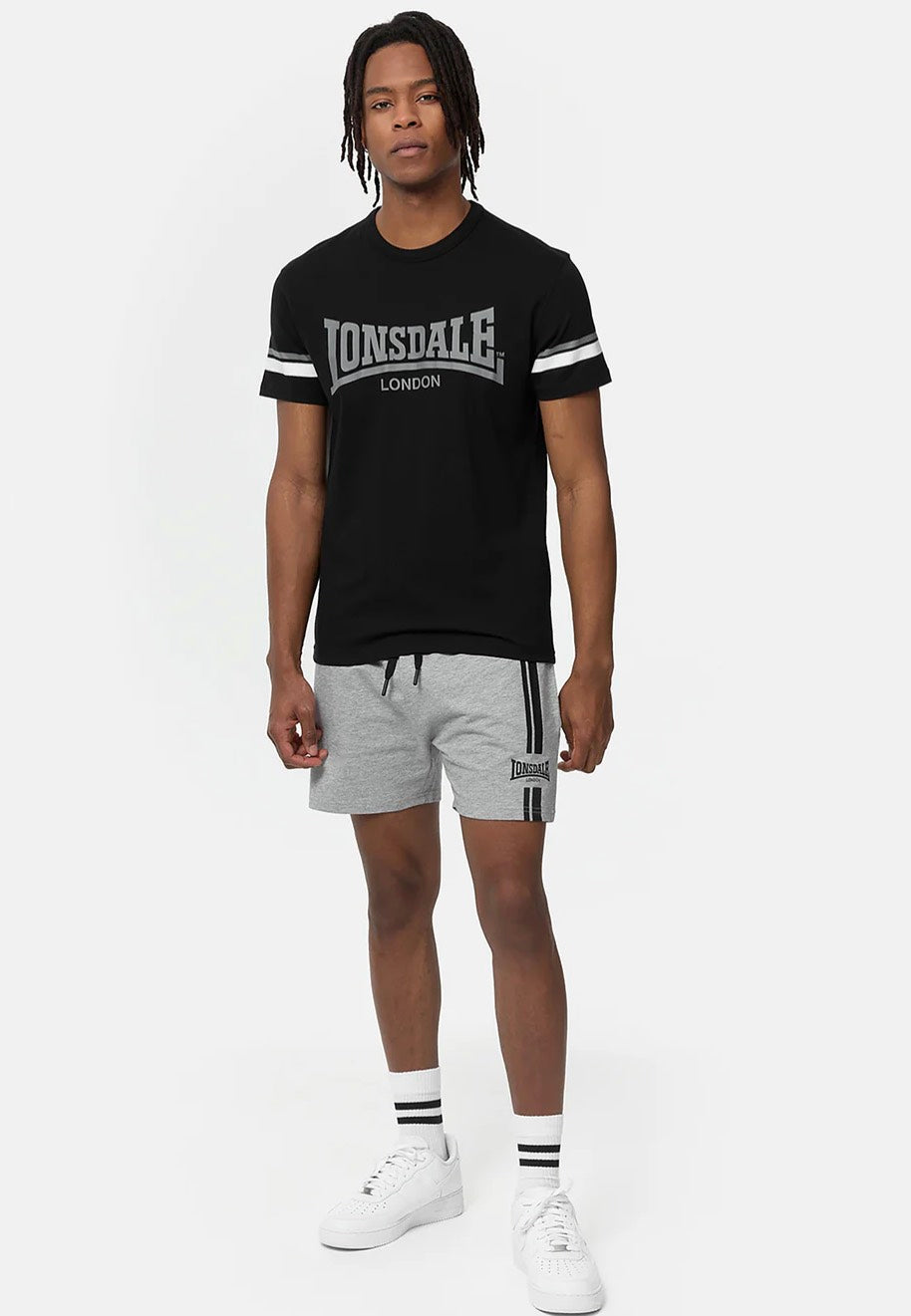 Lonsdale - Creich Black/White/Grey - T-Shirt | Men-Image