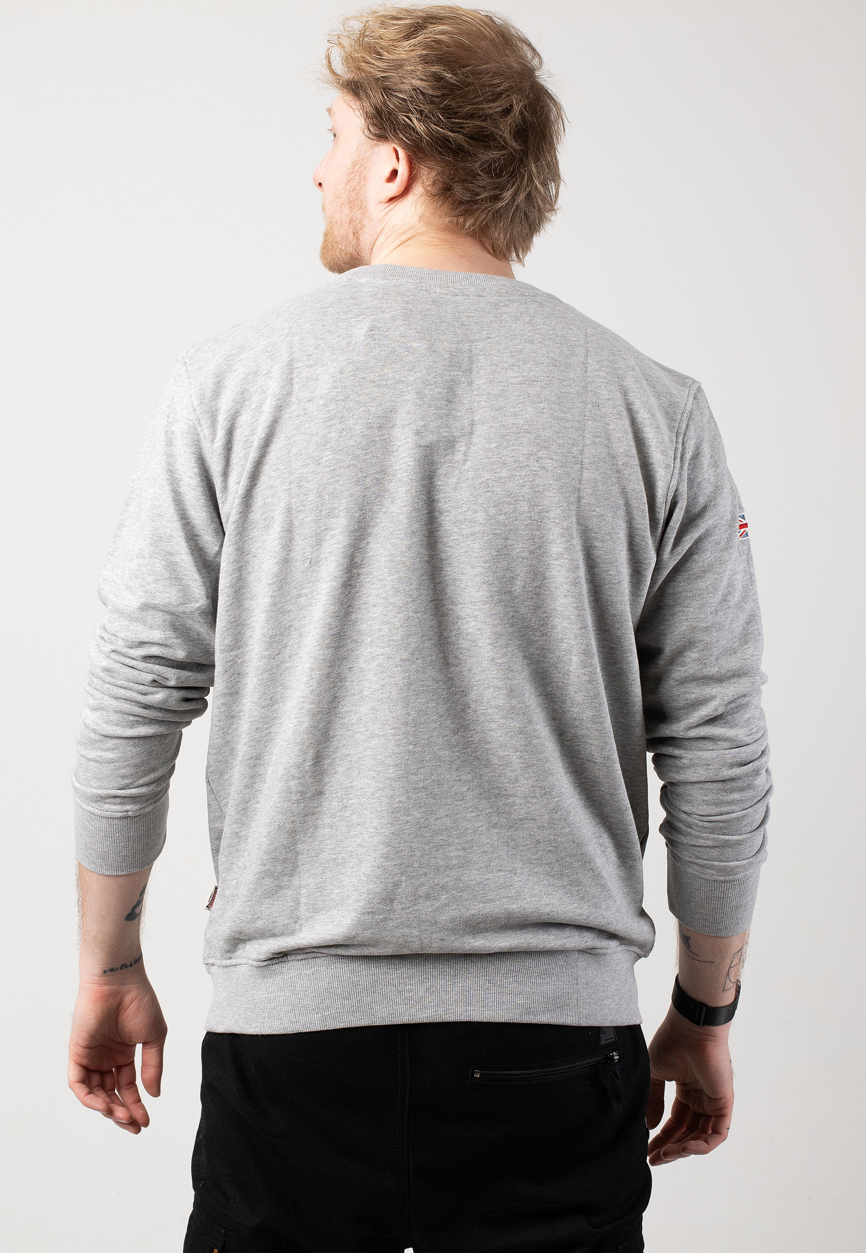 Lonsdale - Noss Marl Grey/Navy - Sweater | Men-Image