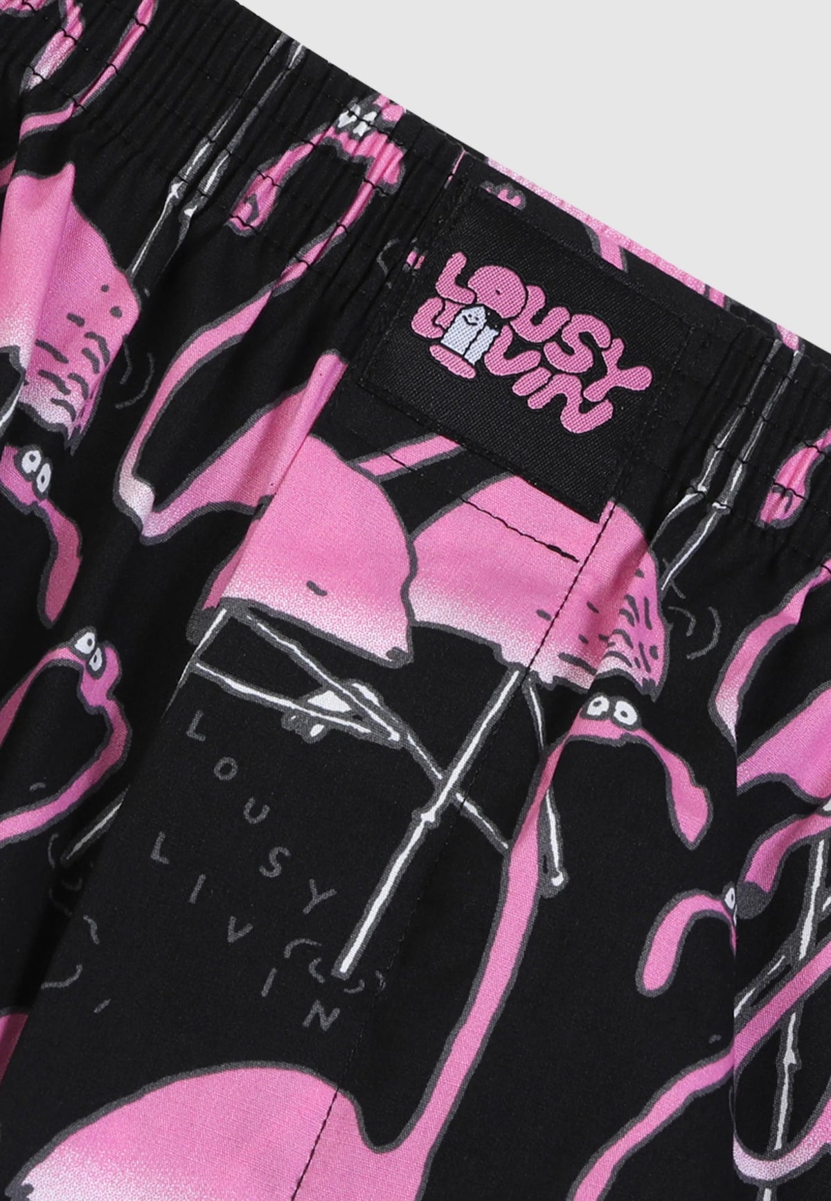 Lousy Livin Greater Flamingos Black Boxershorts | Men-Image