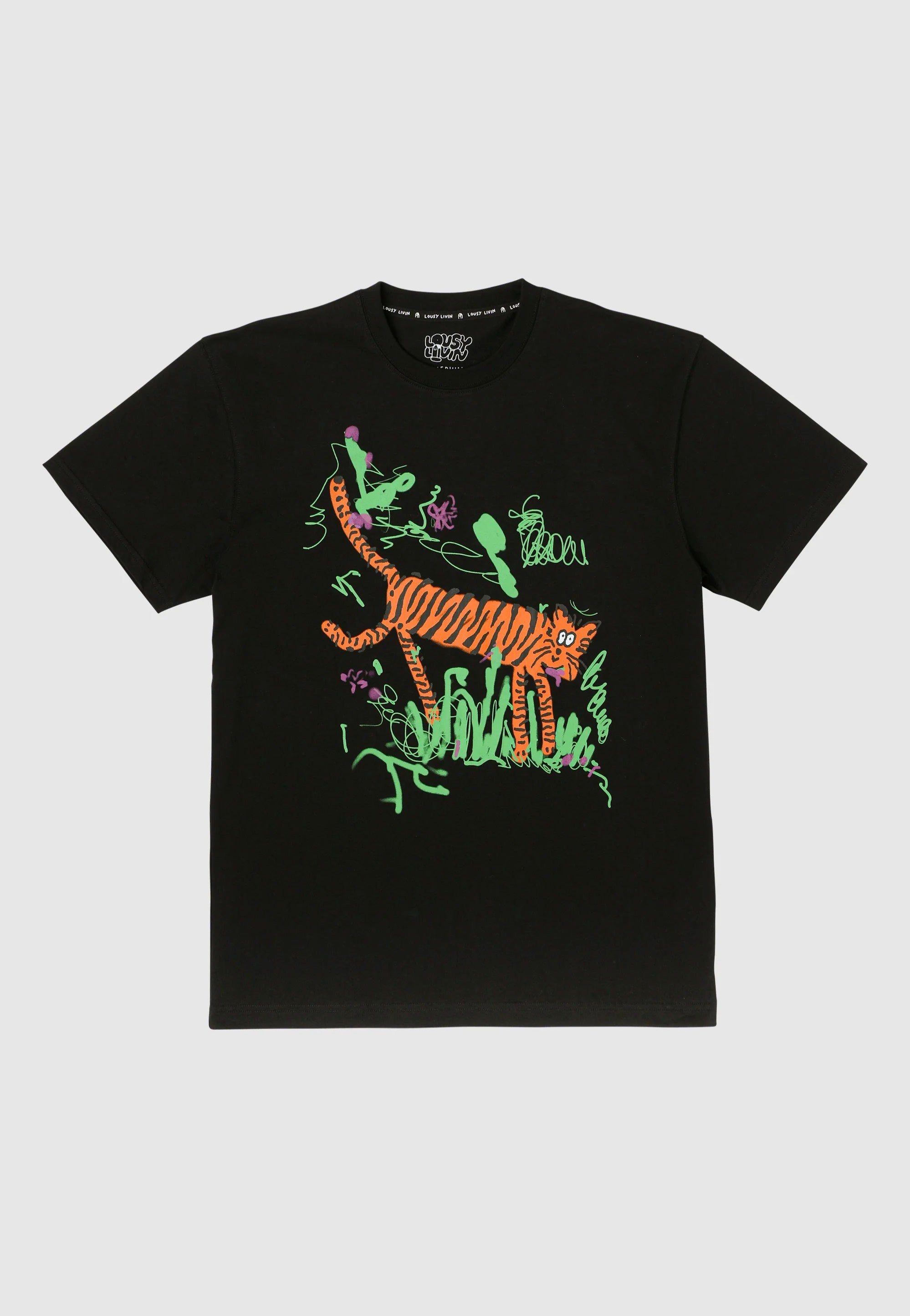 Lousy Livin - Mustache Tiger Black - T-Shirt | Men-Image