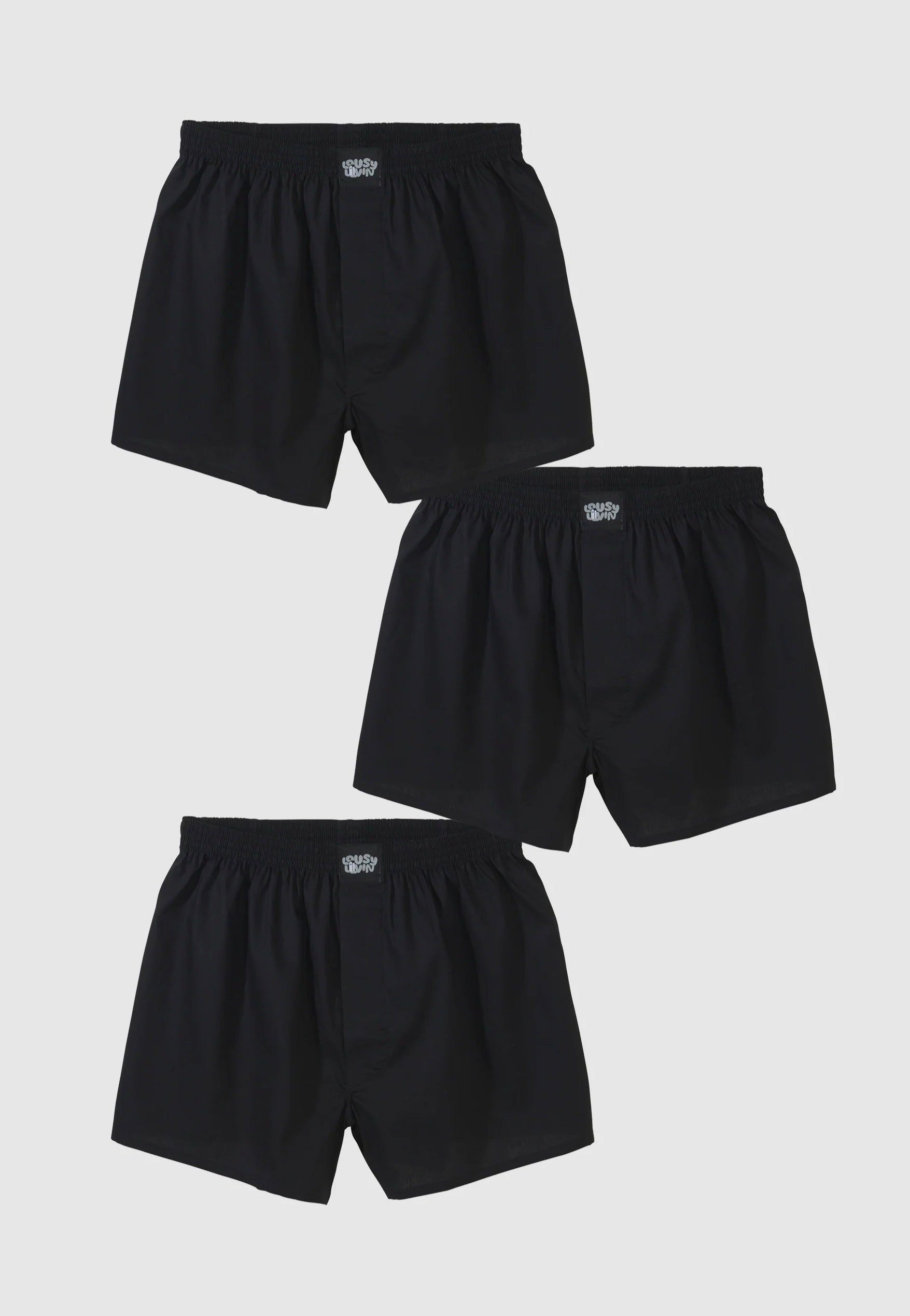 Lousy Livin - Plain Pack Of 3 Black - Boxershorts | Men-Image