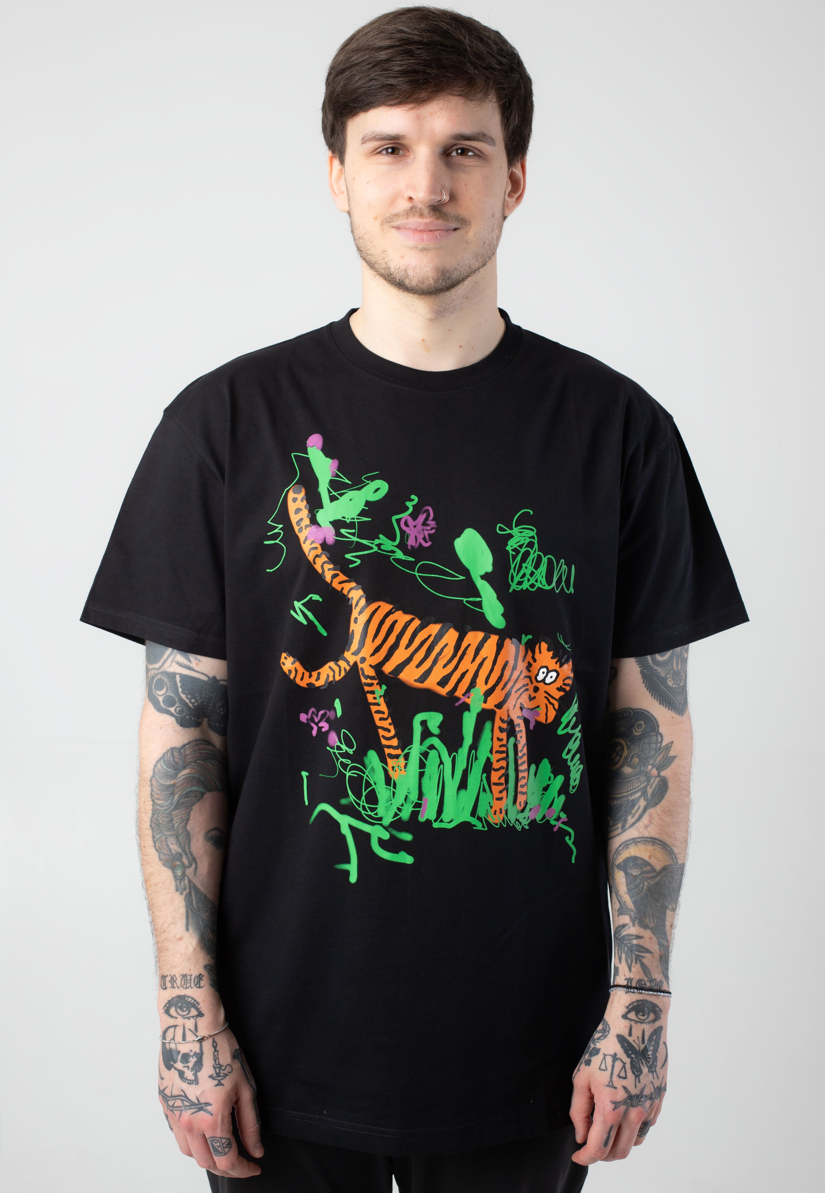 Lousy Livin - Mustache Tiger Black - T-Shirt | Men-Image