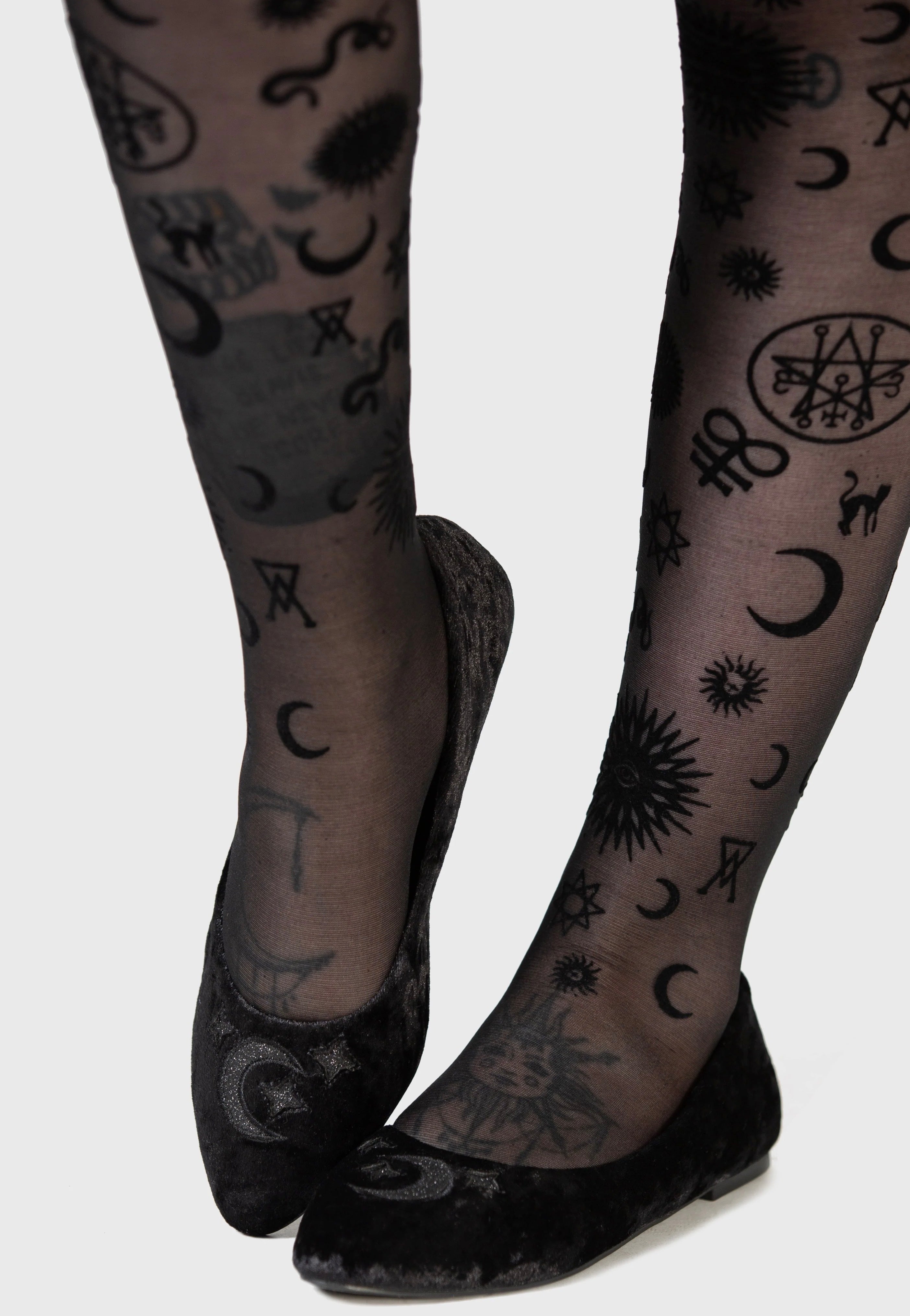 Killstar - Lunanite Velvet Flats Black - Girl Shoes | Women-Image