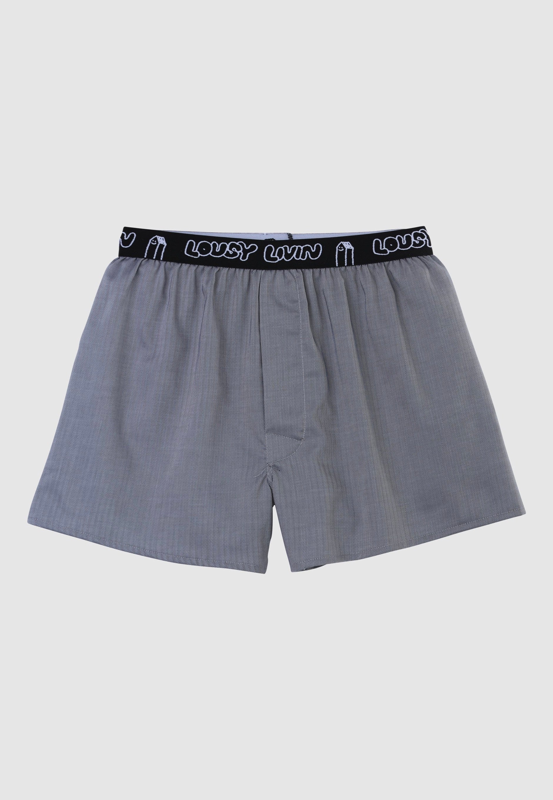 Lousy Livin - Boxerbriefs Pack Of 2 Herringbone Grey/Black - Boxershorts | Men-Image