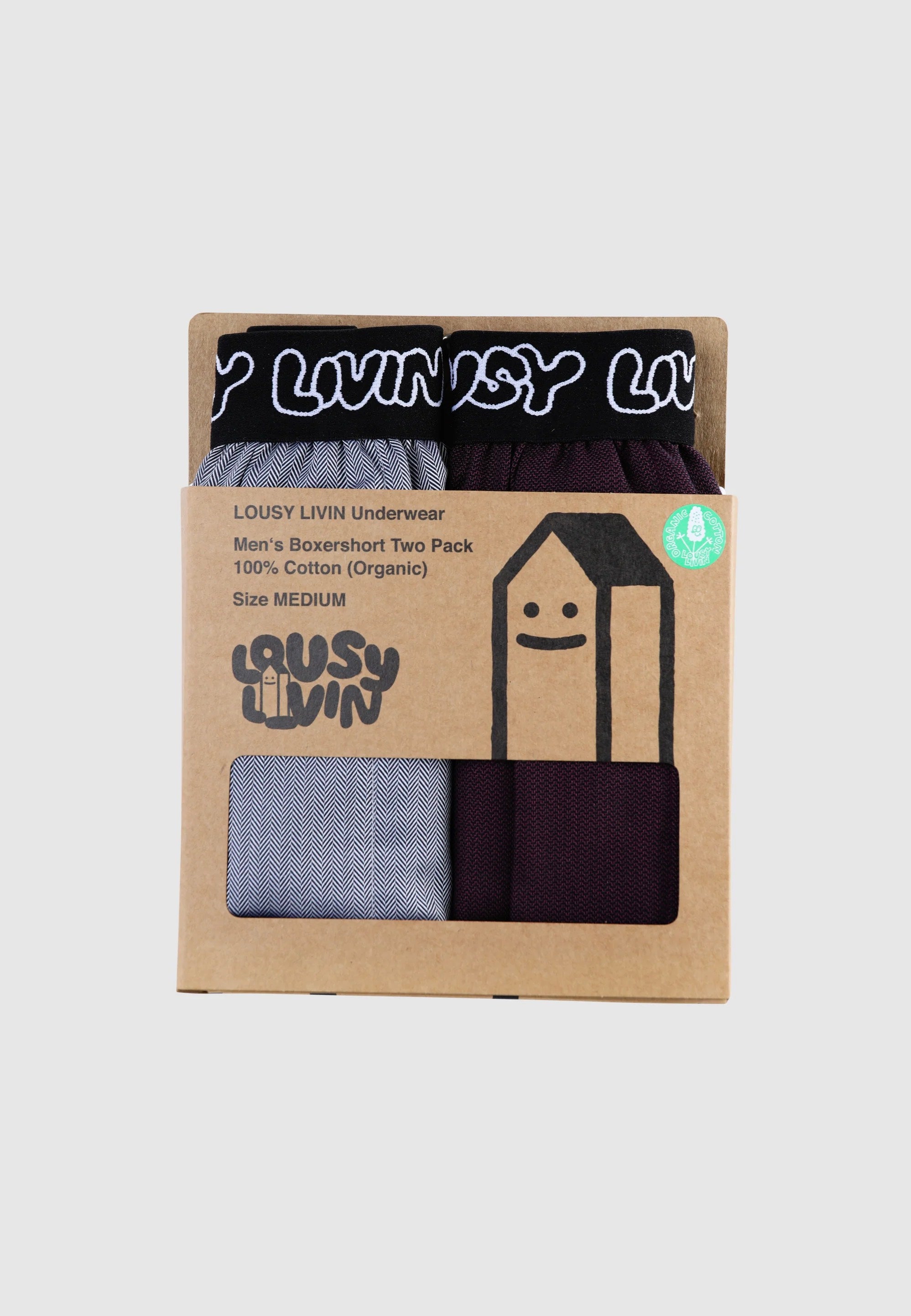 Lousy Livin - Boxerbriefs Pack Of 2 Herringbone Grey/Black - Boxershorts | Men-Image