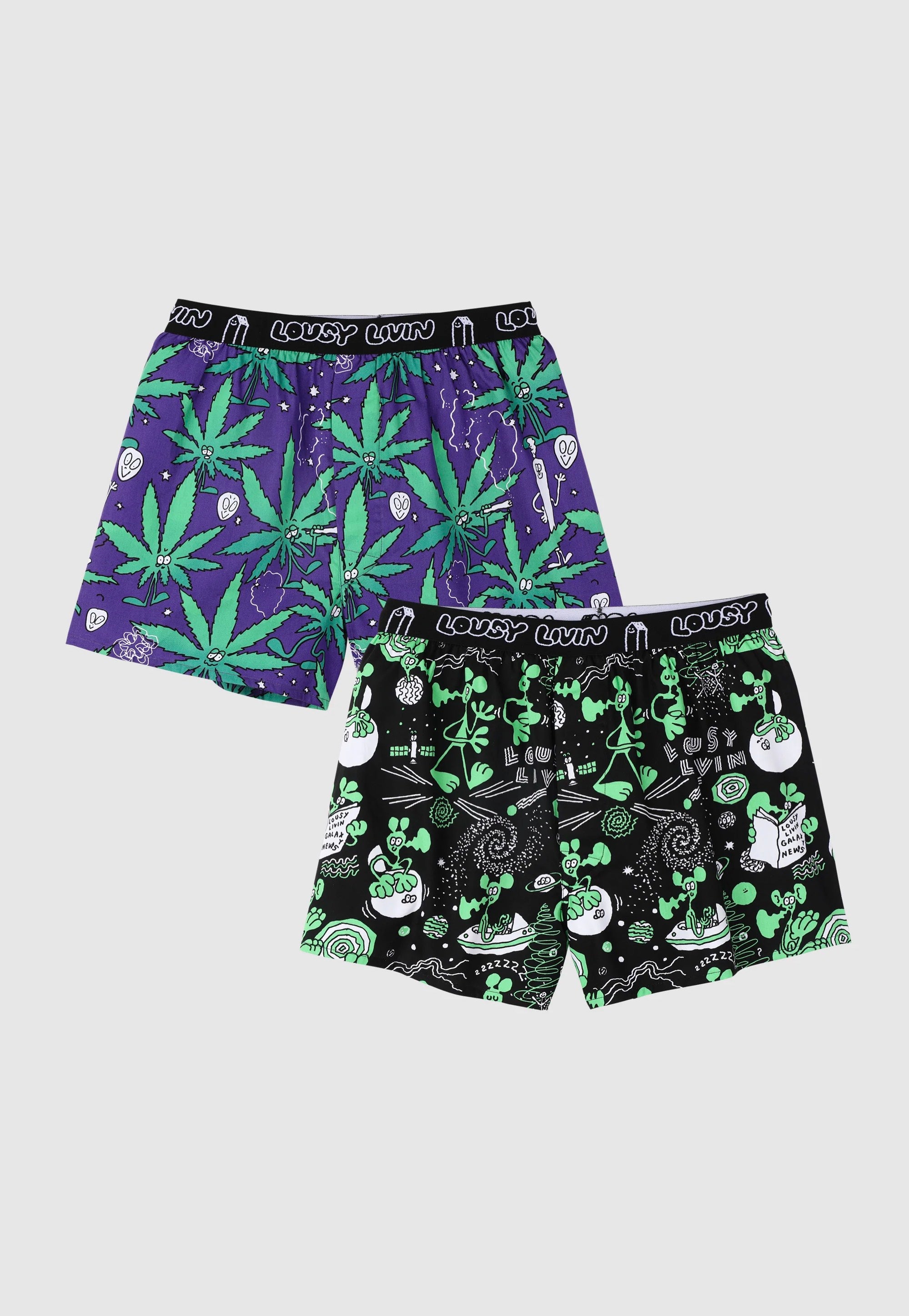 Lousy Livin - Outer Weedy Briefs Pack Of 2 Black - Boxershorts | Men-Image