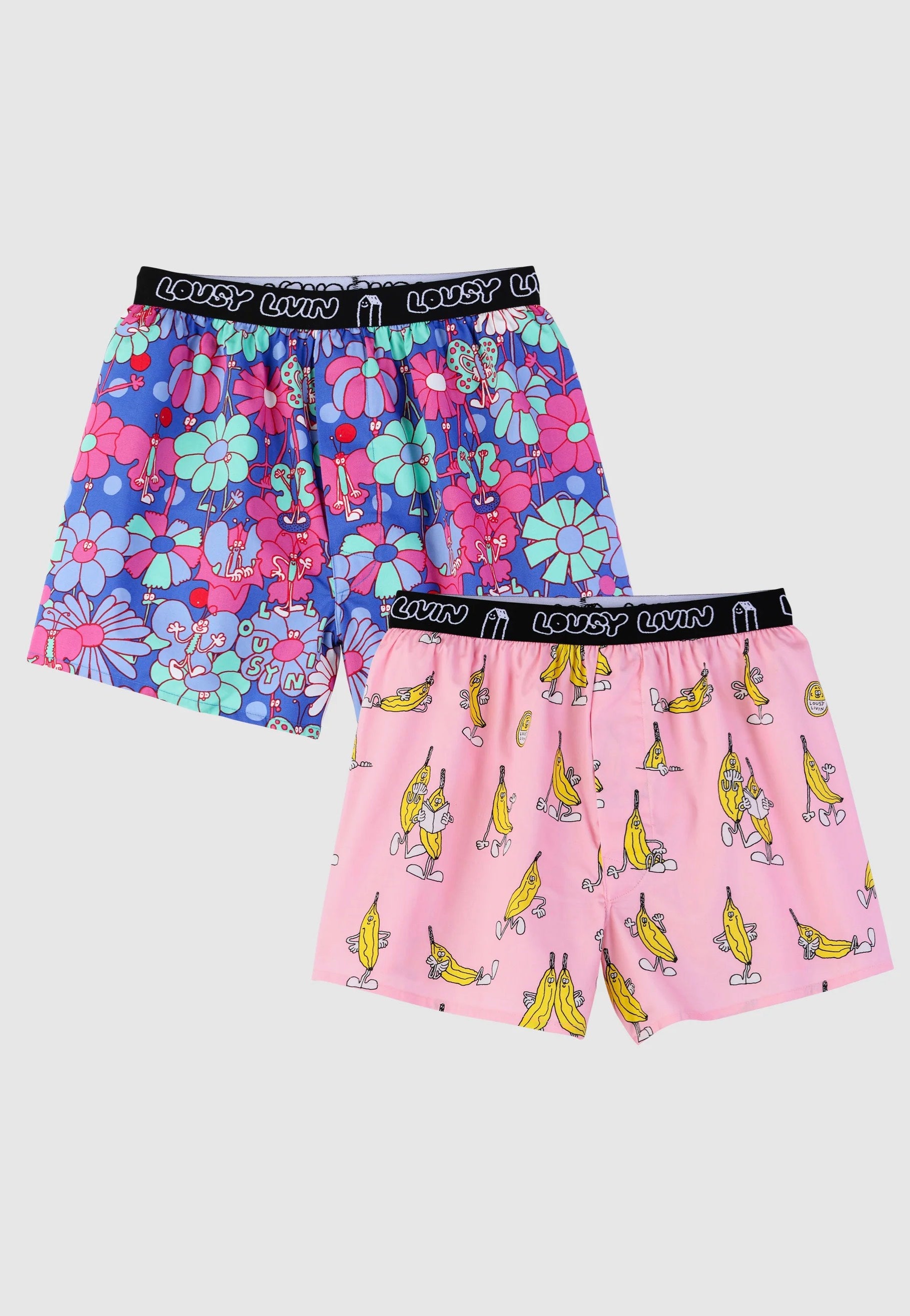 Lousy Livin - Butterfly & Pink Banana Pack Of 2 - Boxershorts | Men-Image